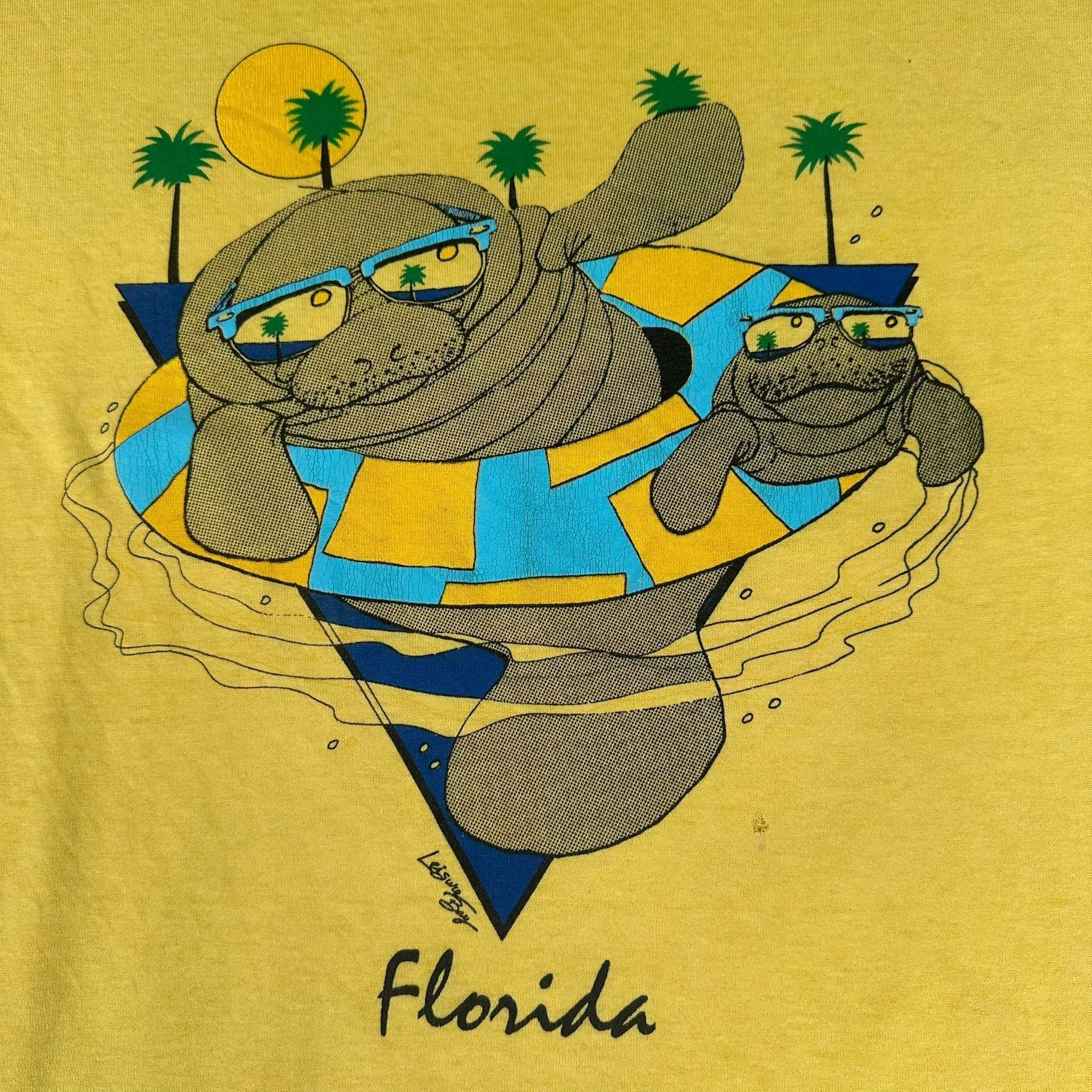 Vintage Vintage 80s Florida Manatee T-Shirt Yellow XL Single Stitch Size US XL / EU 56 / 4 - 2 Thumbnail