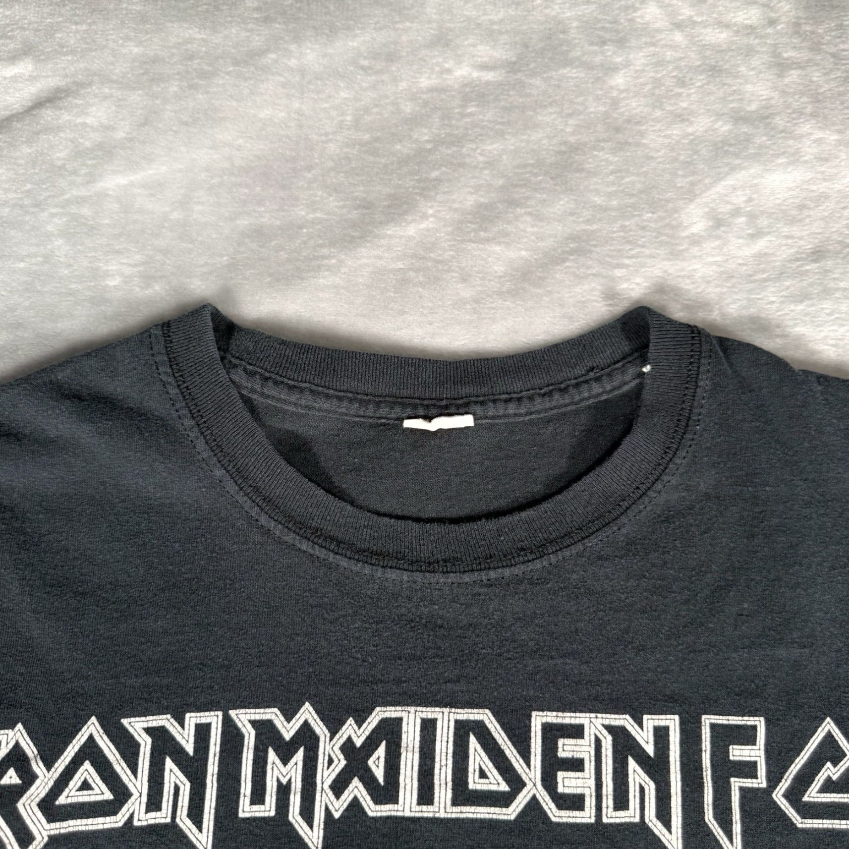Vintage VINTAGE Iron Maiden Fan Club T Shirt Mens 2XL Faded Black Y2K Graphic Print Crew Neck Short Sleeve Cotton Rock Band Logo Decade 2000s Mens Size US XXL / EU 58 / 5 - 3 Thumbnail