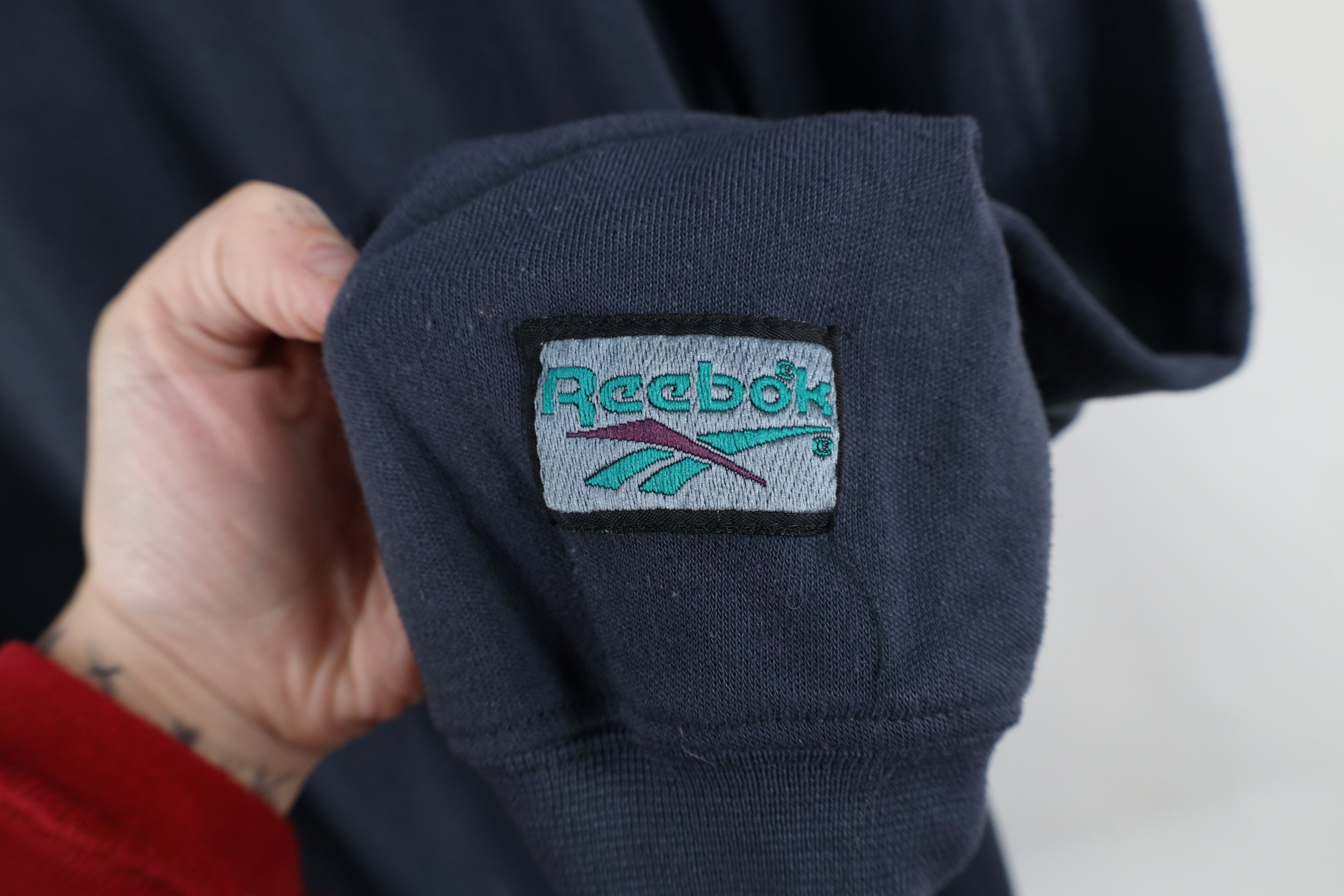 Reebok × Vintage Vintage 90s Reebok Mock Neck Long Sleeve T-Shirt Gray USA Size US XL / EU 56 / 4 - 4 Thumbnail