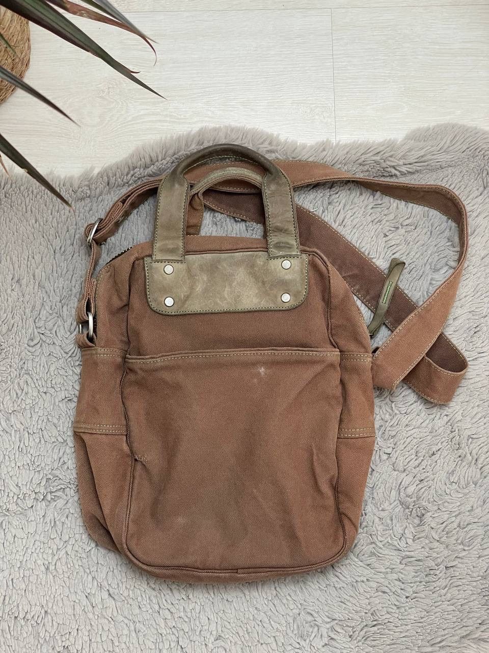Nike × Vintage Nike Vintage 90’s Crossbody Bag Brown Faded Big Logo Y2k Size ONE SIZE - 4 Thumbnail