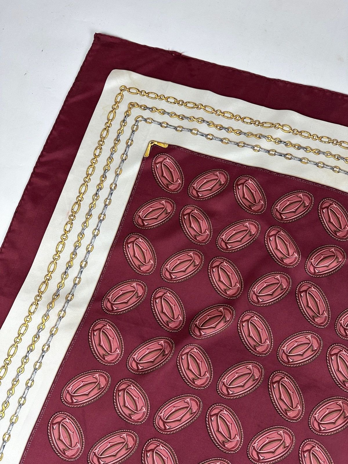 Cartier Vintage Must De Cartier Monogram Silk Scarf Size ONE SIZE - 10 Thumbnail