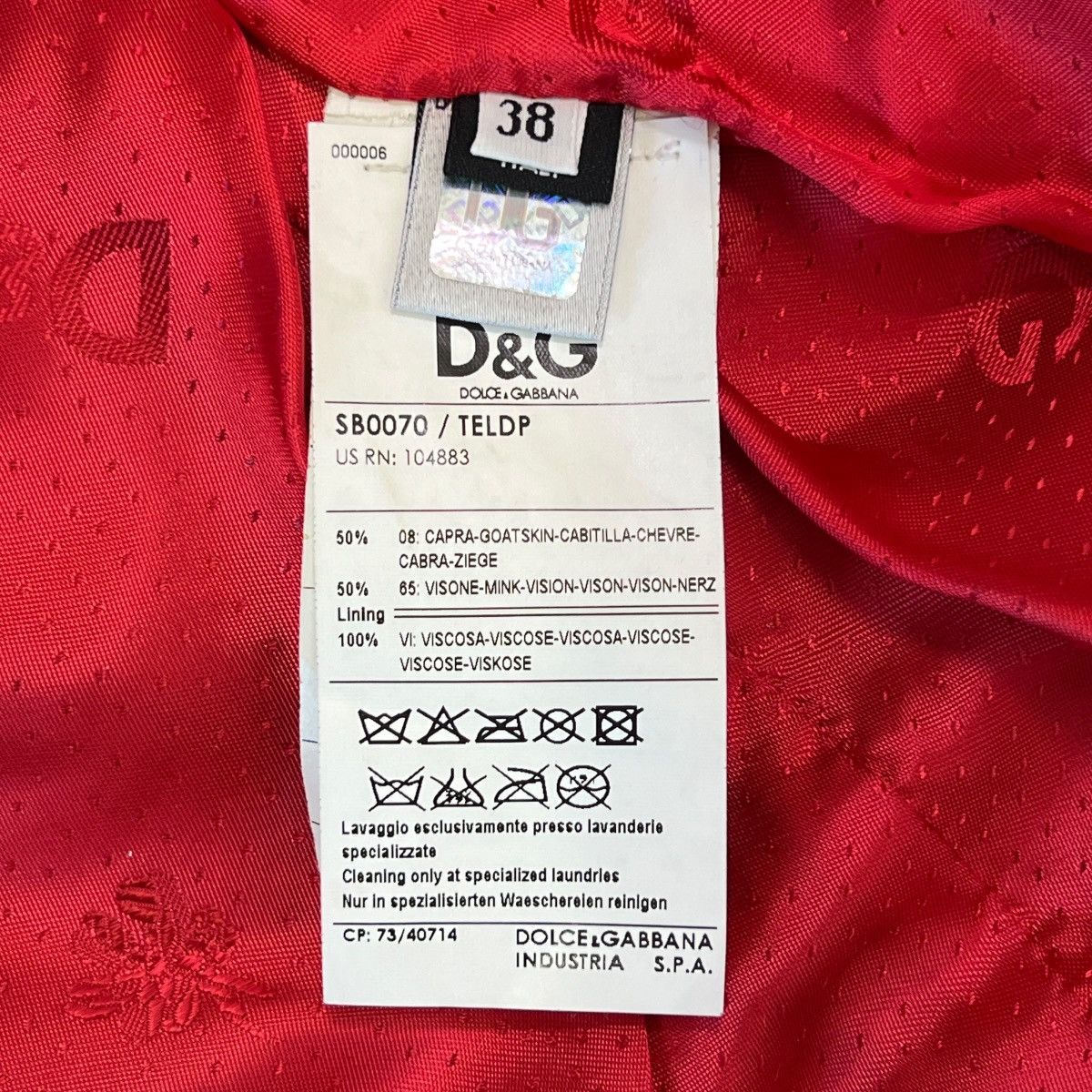 Dolce & Gabbana DOLCE&GABBANA Goatskin & Mink Fur Chevron Leather Jacket Size XS / US 0-2 / IT 36-38 - 5 Thumbnail