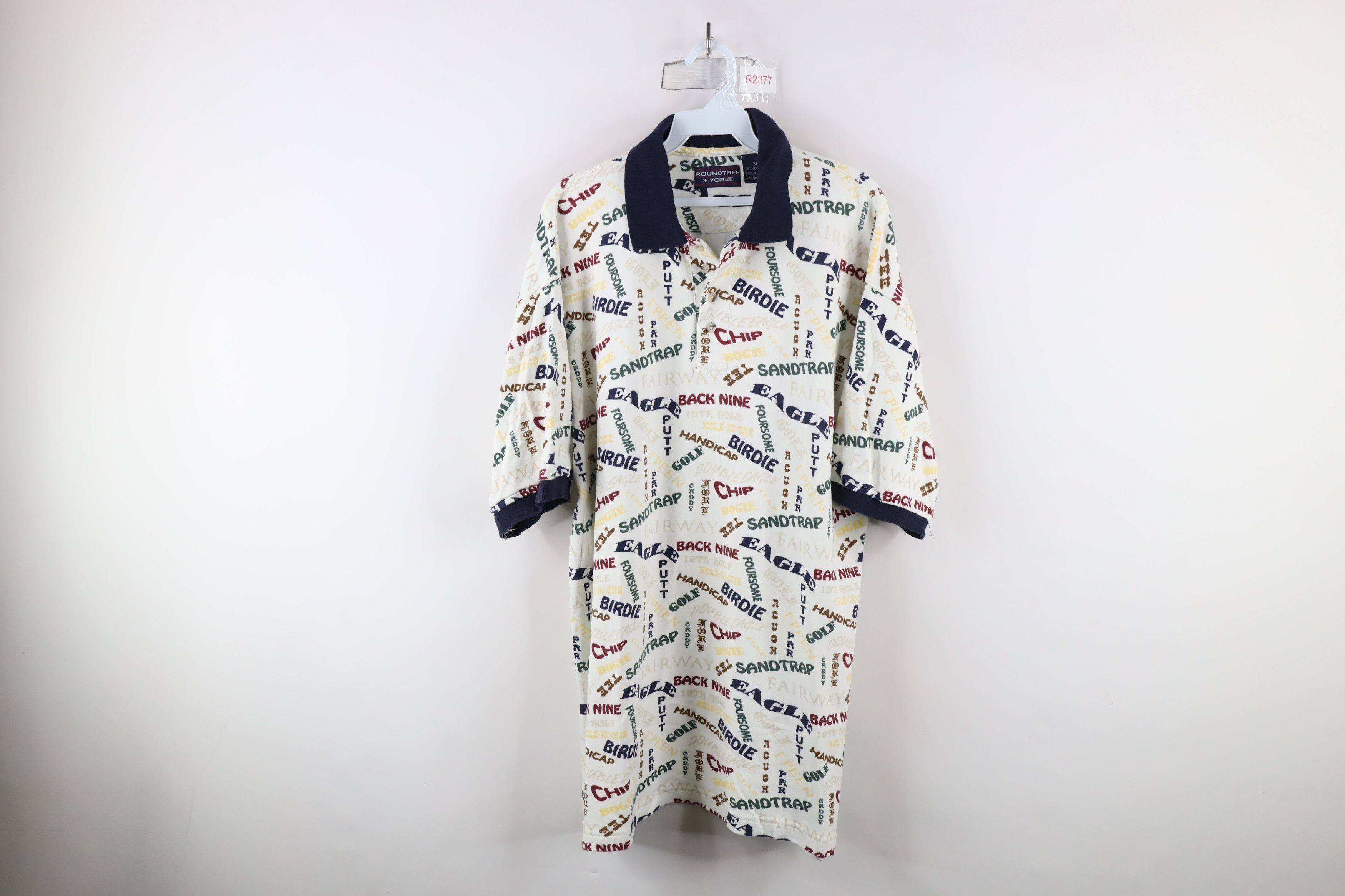 Vintage Vintage 90s Streetwear Over Print Collared Polo Shirt Cotton Size US XL / EU 56 / 4 - 1 Thumbnail