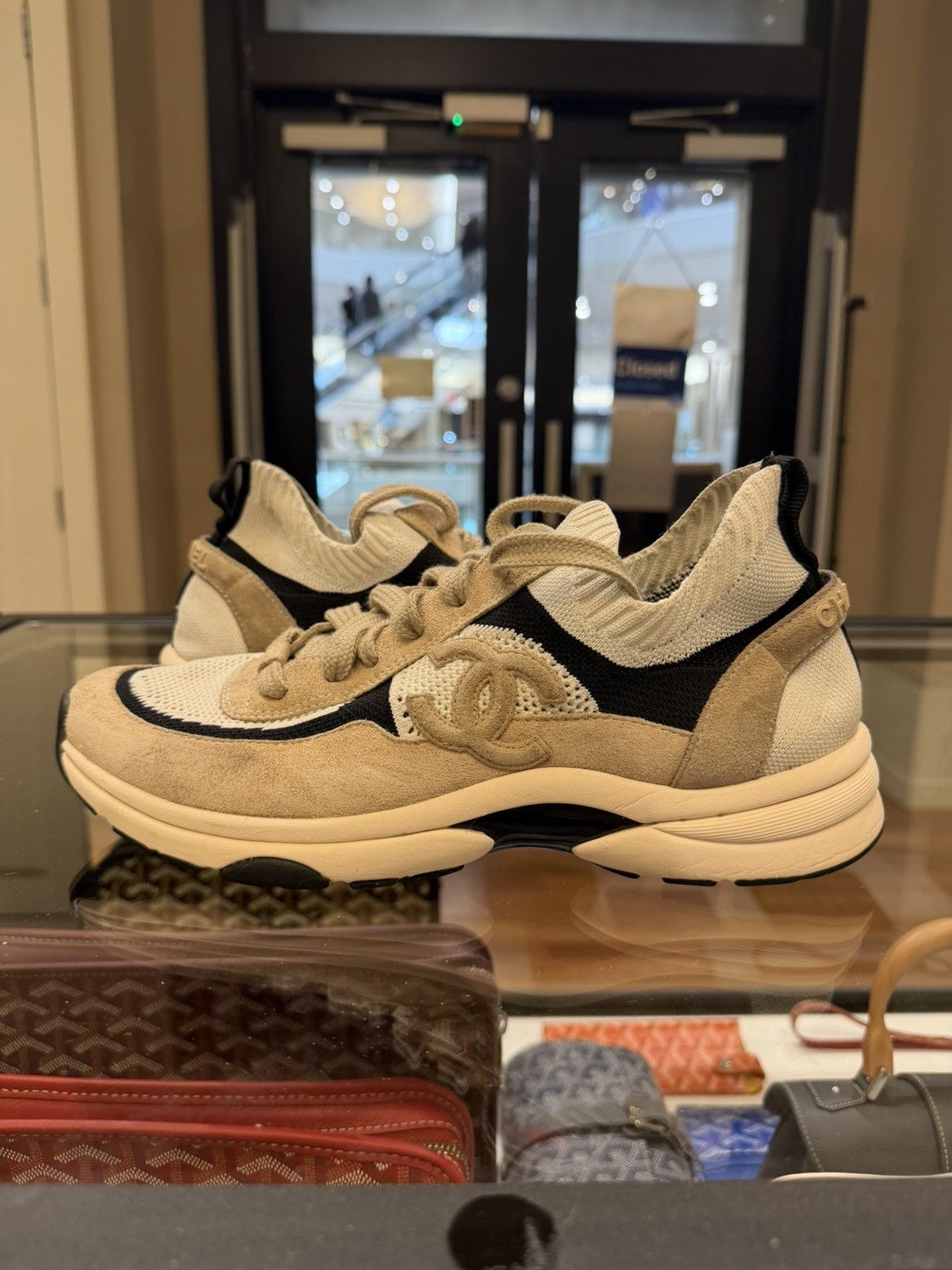 Chanel Chanel Sock Runner Sneakers - White/Grey Size US 9 / EU 42 - 2 Thumbnail