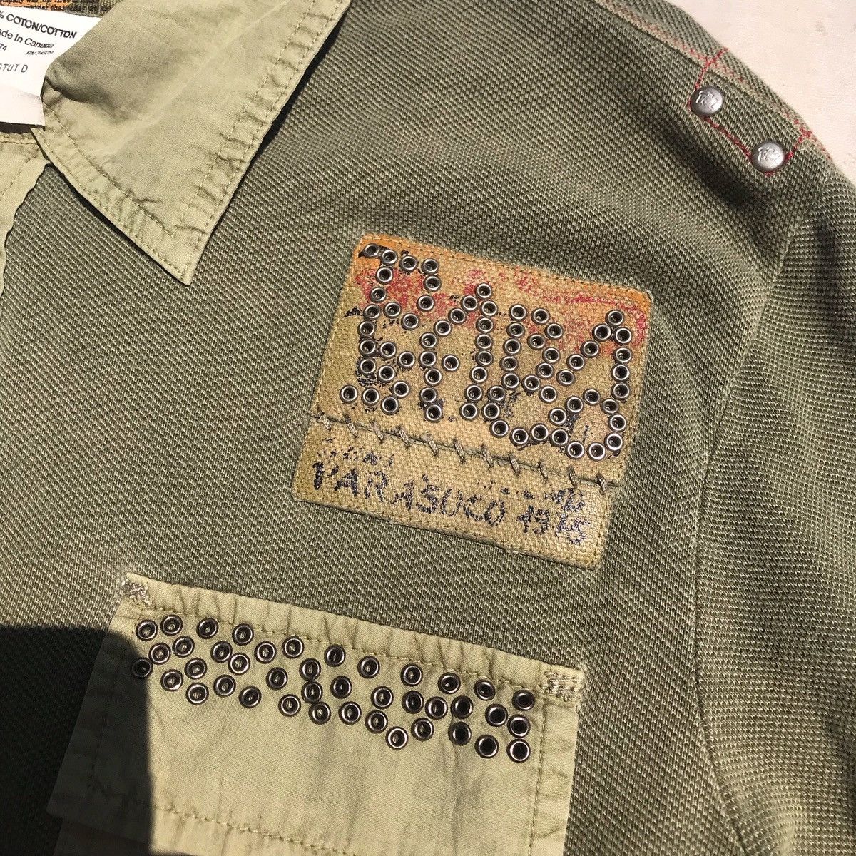Parasuco × Vintage Parasuco Parabuco japan Denim Green long sleeve canvas polo Size US L / EU 52-54 / 3 - 3 Thumbnail