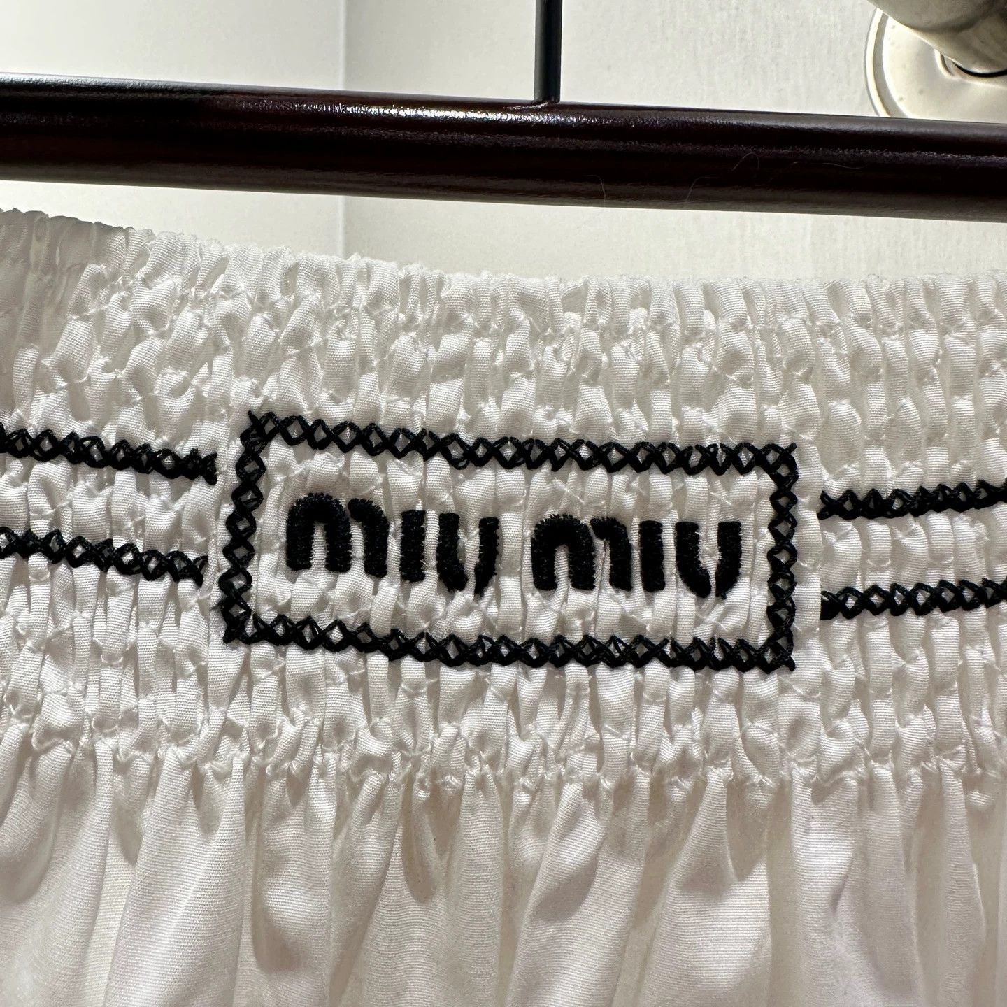 Miu Miu MIU MIU may728 Logo Letter Skirt 36 Cotton Size 25" / US 0 / IT 36 - 5 Thumbnail