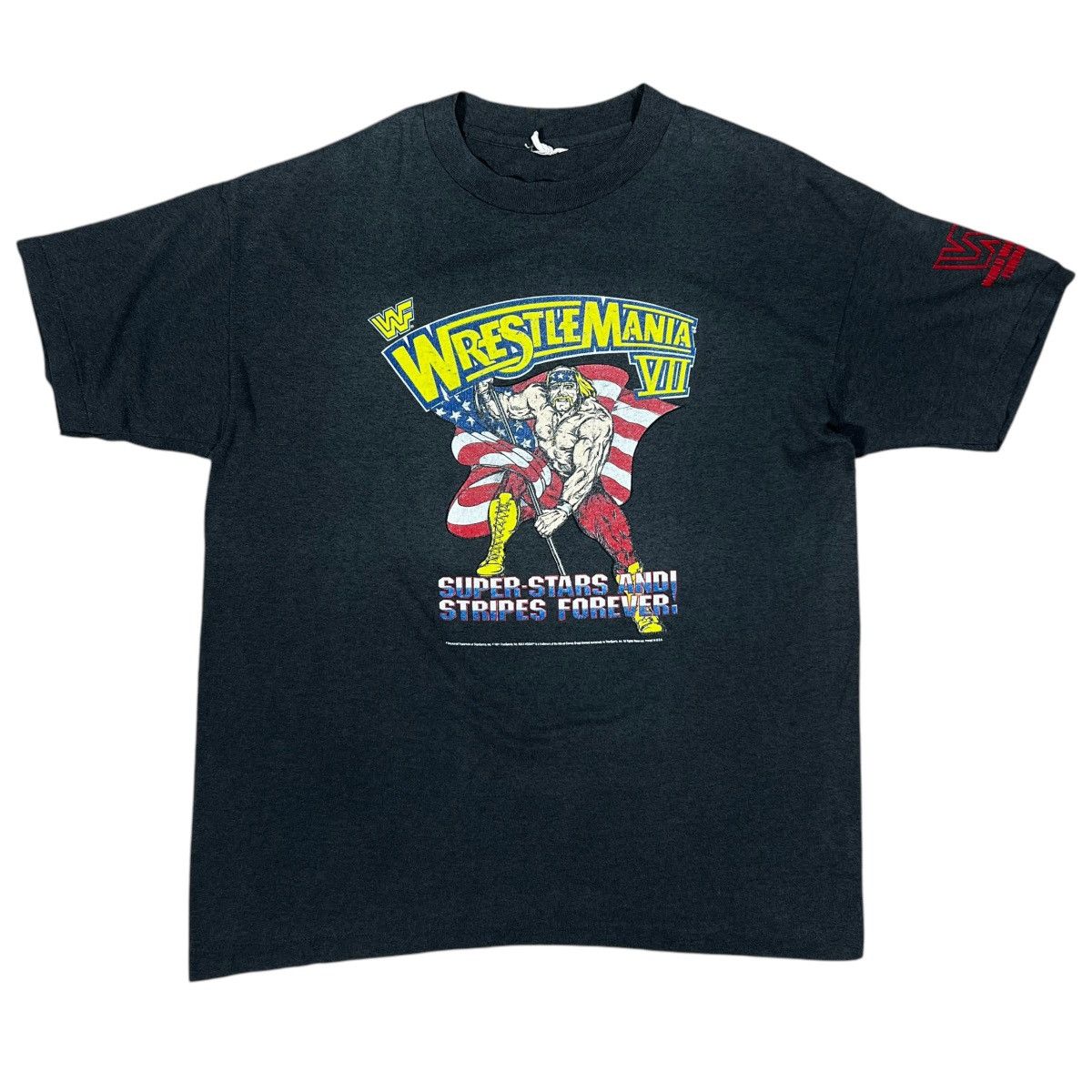 WWE 1991 RARE WRESTLEMANIA 7 HULK HOGAN Size US M / EU 48-50 / 2 - 1 Thumbnail