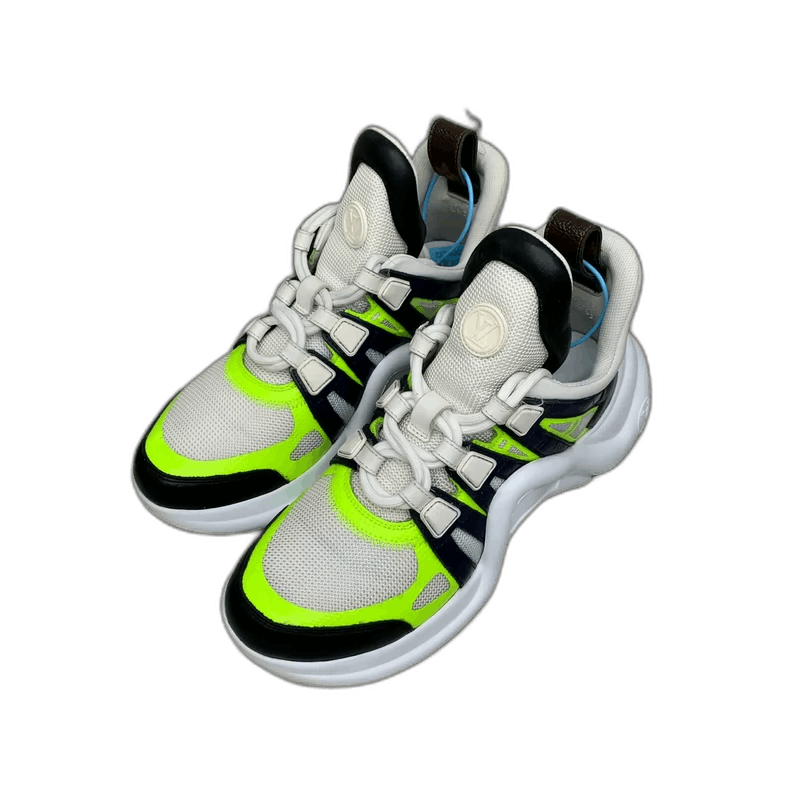 Green Dad Sneakers with White Accents