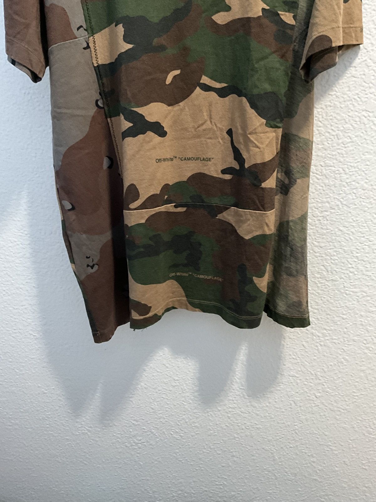 Off-White Camouflage Spliced T Shirt Size US XL / EU 56 / 4 - 3 Thumbnail
