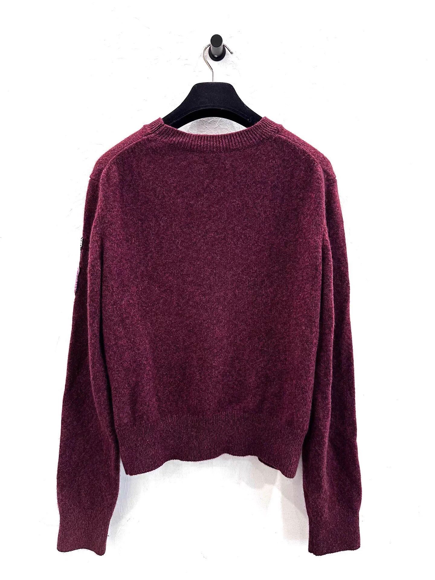 Chanel Chanel Burgundy Side-embroidered CC Guitar Logo Sweater Size M / US 6-8 / IT 42-44 - 3 Thumbnail