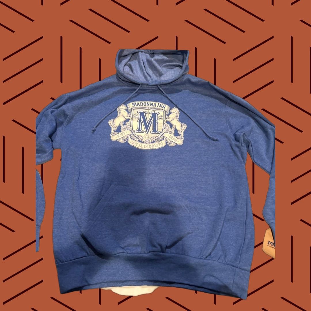 Vintage MV Sport Hoodie Mens XL Blue Official Madonna Inn Hotel San Luis Obispo Sweatshirt Hooded Crew Neck Graphic Print Pockets Logo Vintage: No Size US L / EU 52-54 / 3 - 1 Thumbnail