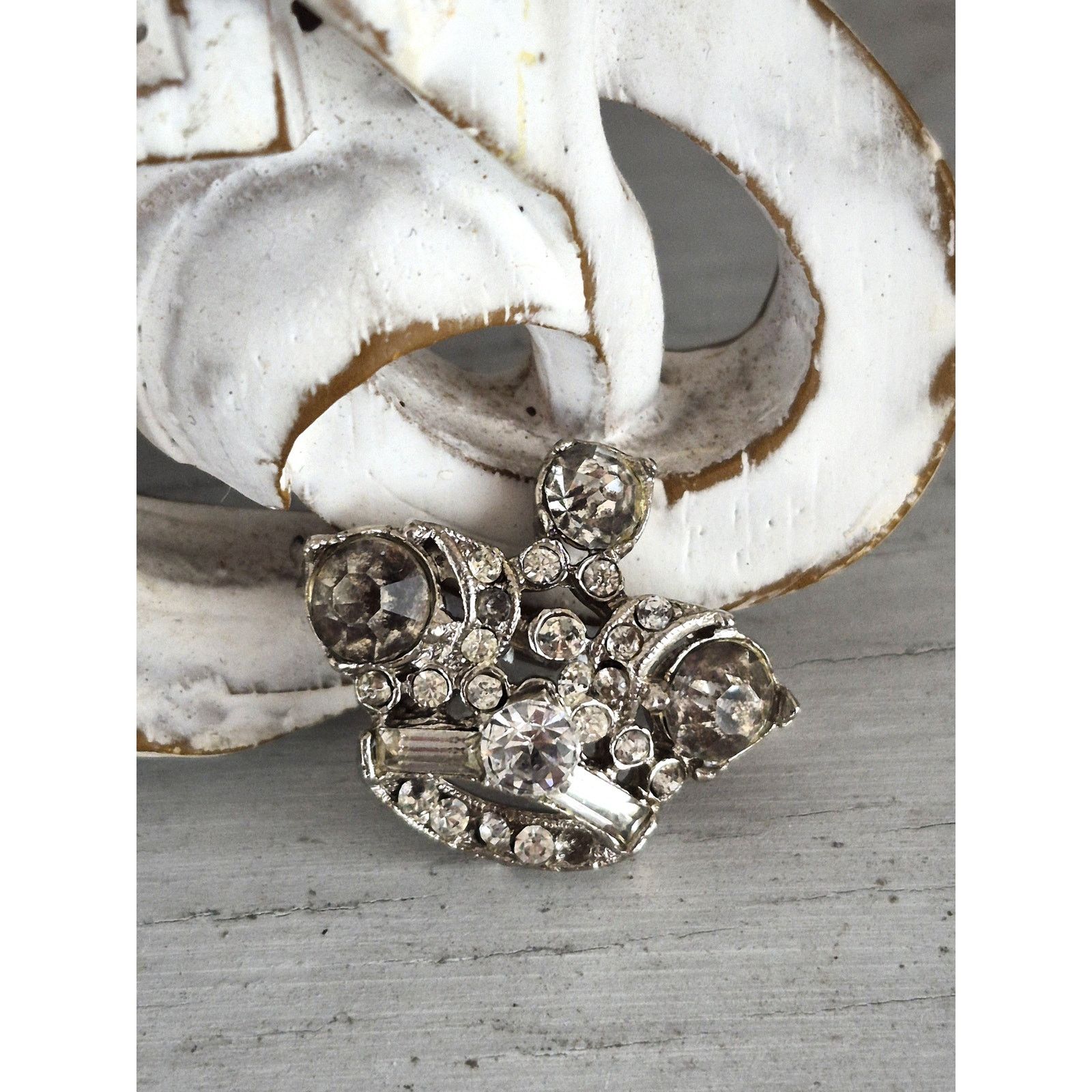Other Vintage Mini Silver Tone Rhinestone Pin Brooch Size ONE SIZE - 2 Thumbnail
