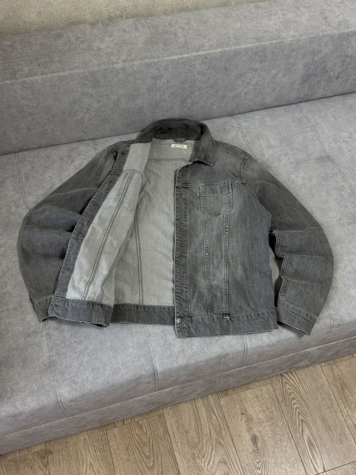 Allsaints × Designer Vintage AllSaints denim suede Y2K jeans jacket size L Size US L / EU 52-54 / 3 - 1 Thumbnail