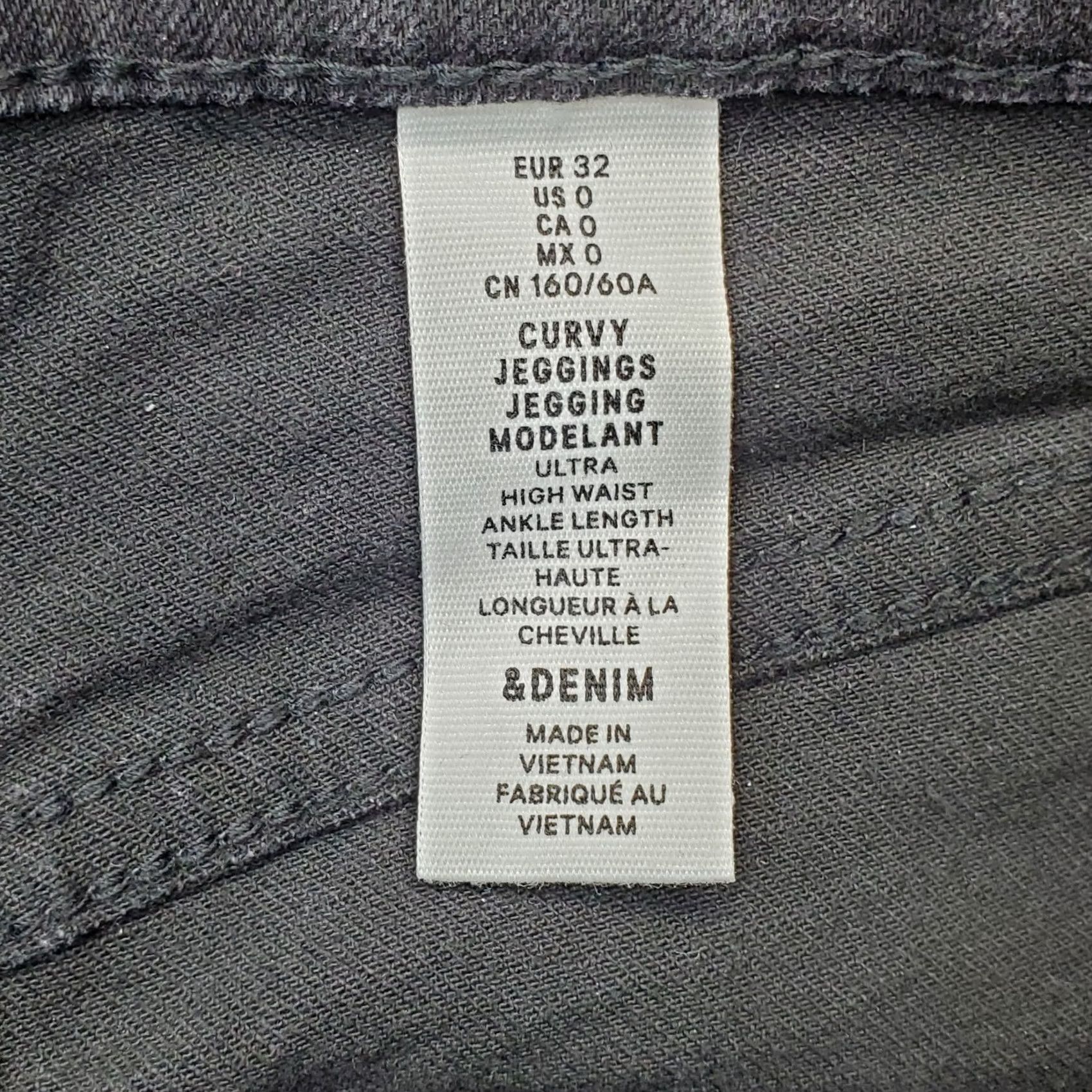 Denime & Denim Women 0 Black Curvy Jegging Jeans Ultra High Waist Ankle Length Denim Size 25" / US 0 / IT 36 - 7 Thumbnail