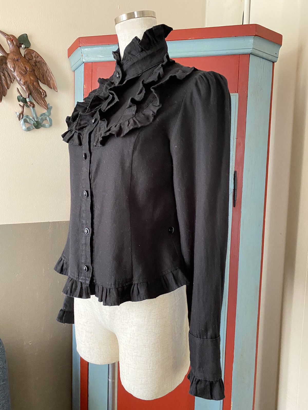Designer × Japanese Brand Innocent World Y2K Punk Black Ruffle Collar Shirt Size S / US 4 / IT 40 - 16 Thumbnail