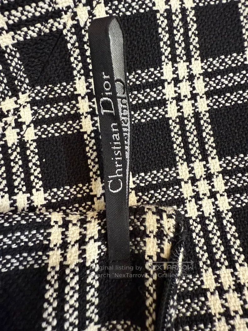 Dior Dior Black and white plaid wool skirt Size 42" / US 20 - 3 Thumbnail