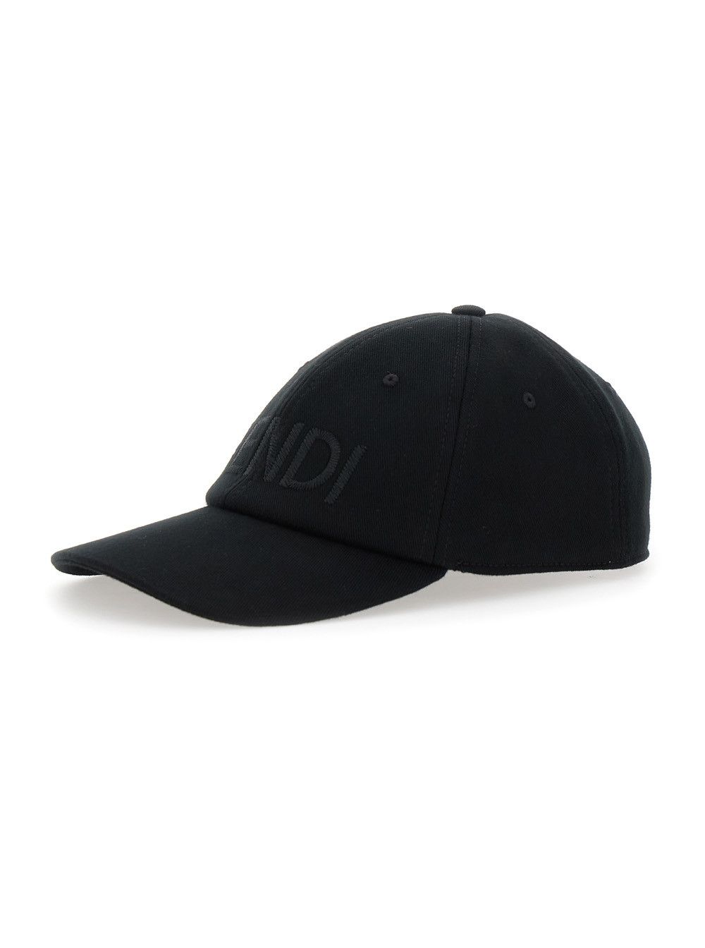 Fendi Black Baseball Cap with Logo Lettering Embroidery on the Front in Cotton Man Size ONE SIZE - 1 Thumbnail