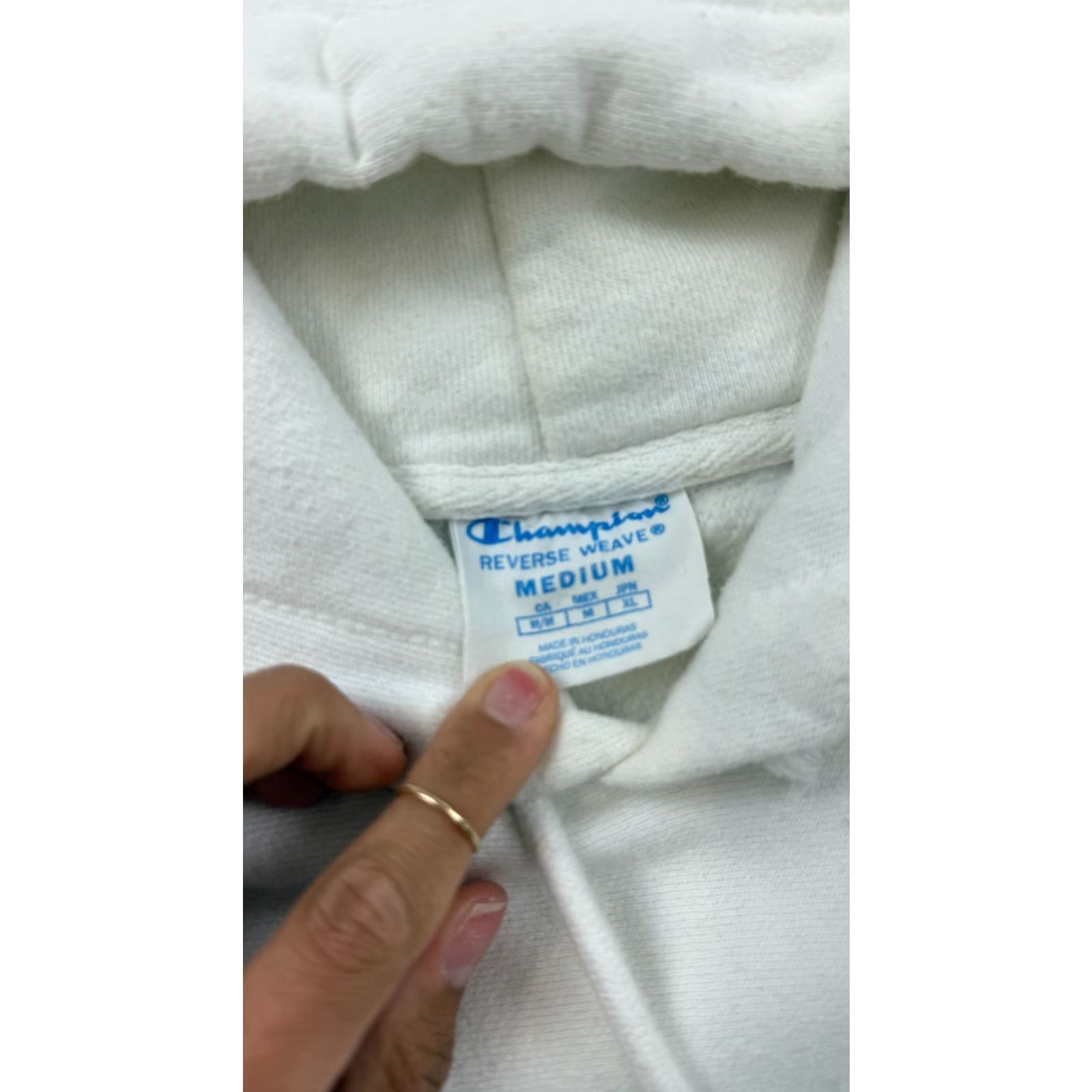 Champion Champion Hoodie Mens M White Pullover Hooded Sweatshirt with Pockets Size US M / EU 48-50 / 2 - 5 Thumbnail