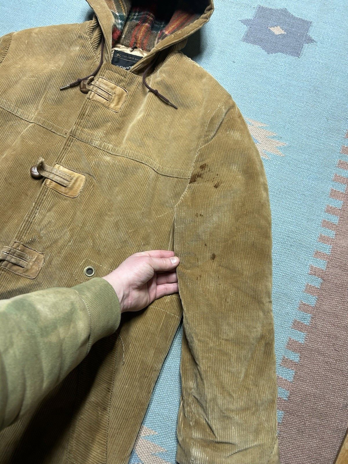 Vintage VTG 70s JCPenney corduroy jacket long coat hooded lined L 42 Size US L / EU 52-54 / 3 - 5 Thumbnail