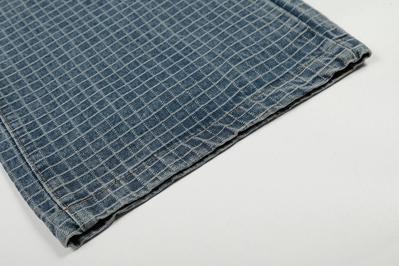 Jean American retro plaid gradient washed denim jeans for men Size US 32 / EU 48 - 5 Thumbnail