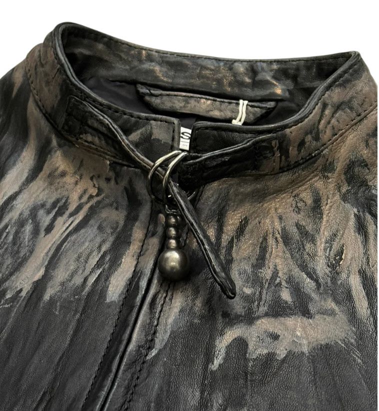 Acne Studios Creased Wrinkle Dye Lambskin Leather Cafe Jacket Size XS / US 0-2 / IT 36-38 - 4 Thumbnail