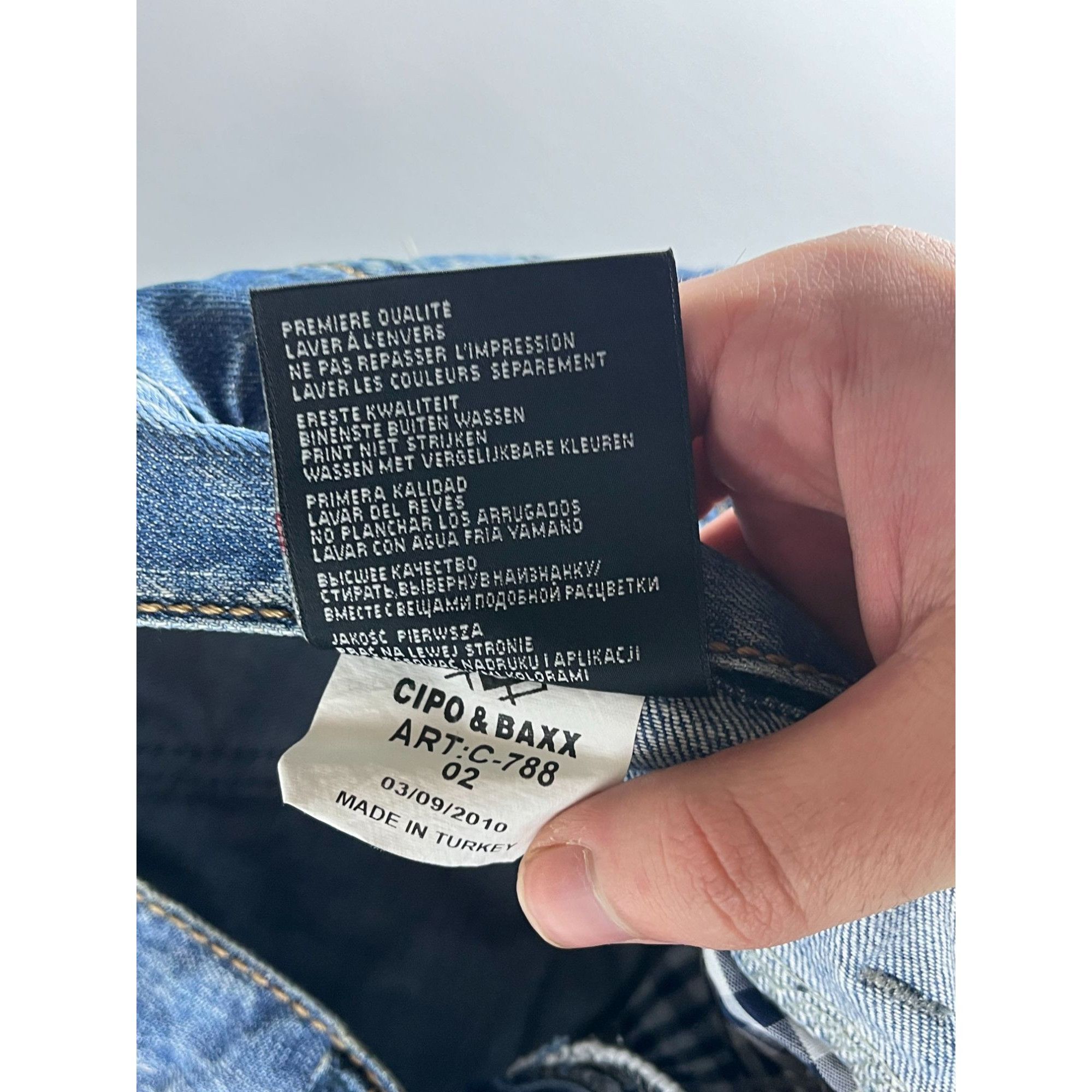 Vintage Cipo & Baxx Blue Distressed Denim Jeans W32 L32 Size US 33 - 5 Thumbnail