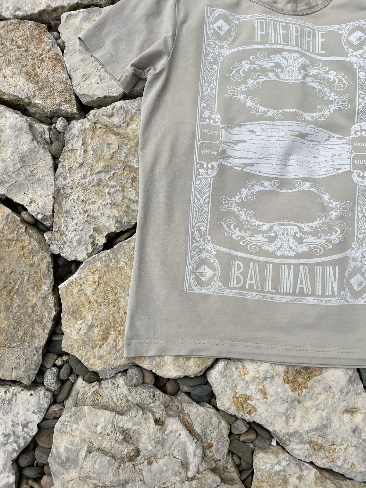 Balmain × Designer × Pierre Balmain Pierre Balmain stretchy t-shirt tee mirror reflection card Size US L / EU 52-54 / 3 - 6 Thumbnail