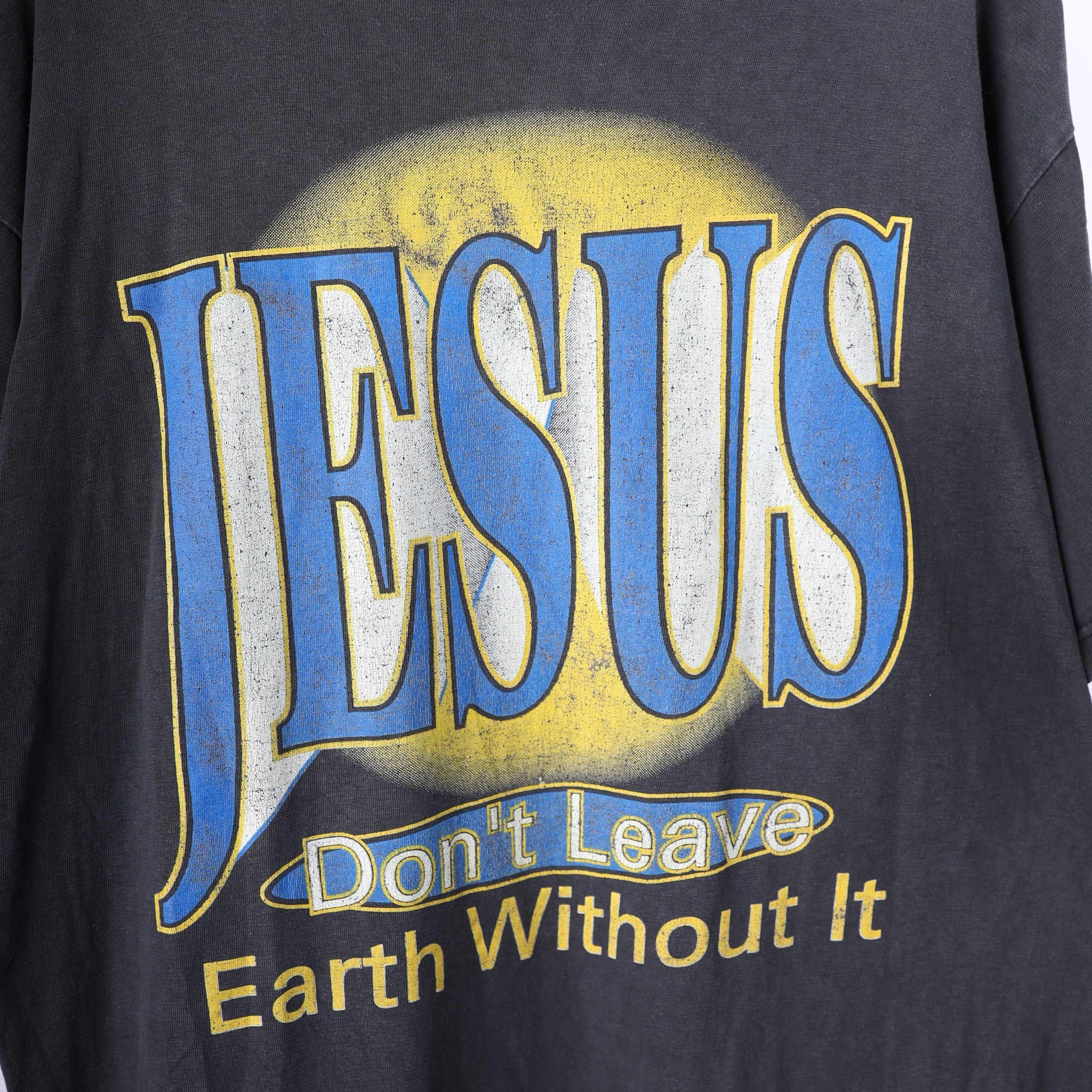 Vintage VINTAGE JESUS DON'T LEAVE EARTH WITHOUT IT FADED T-SHIRT Size US XL / EU 56 / 4 - 3 Thumbnail