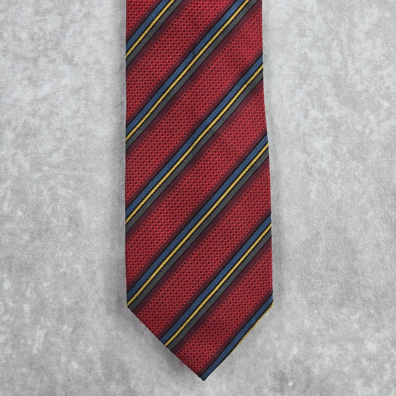 Other Daniel De Fasson Studio Red Stripe Plaid 100% Silk Neck Tie Size 30 - 1 Thumbnail