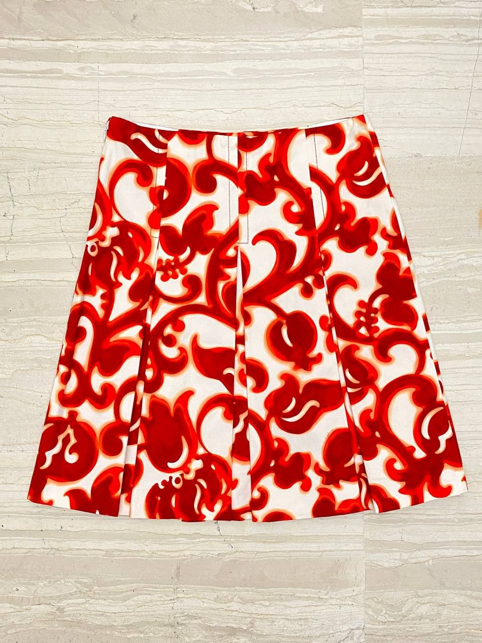 Celine Celine Logo Abstract Venetian Floral Print Cotton Mini Skirt Size 25" / US 0 / IT 36 - 6 Thumbnail