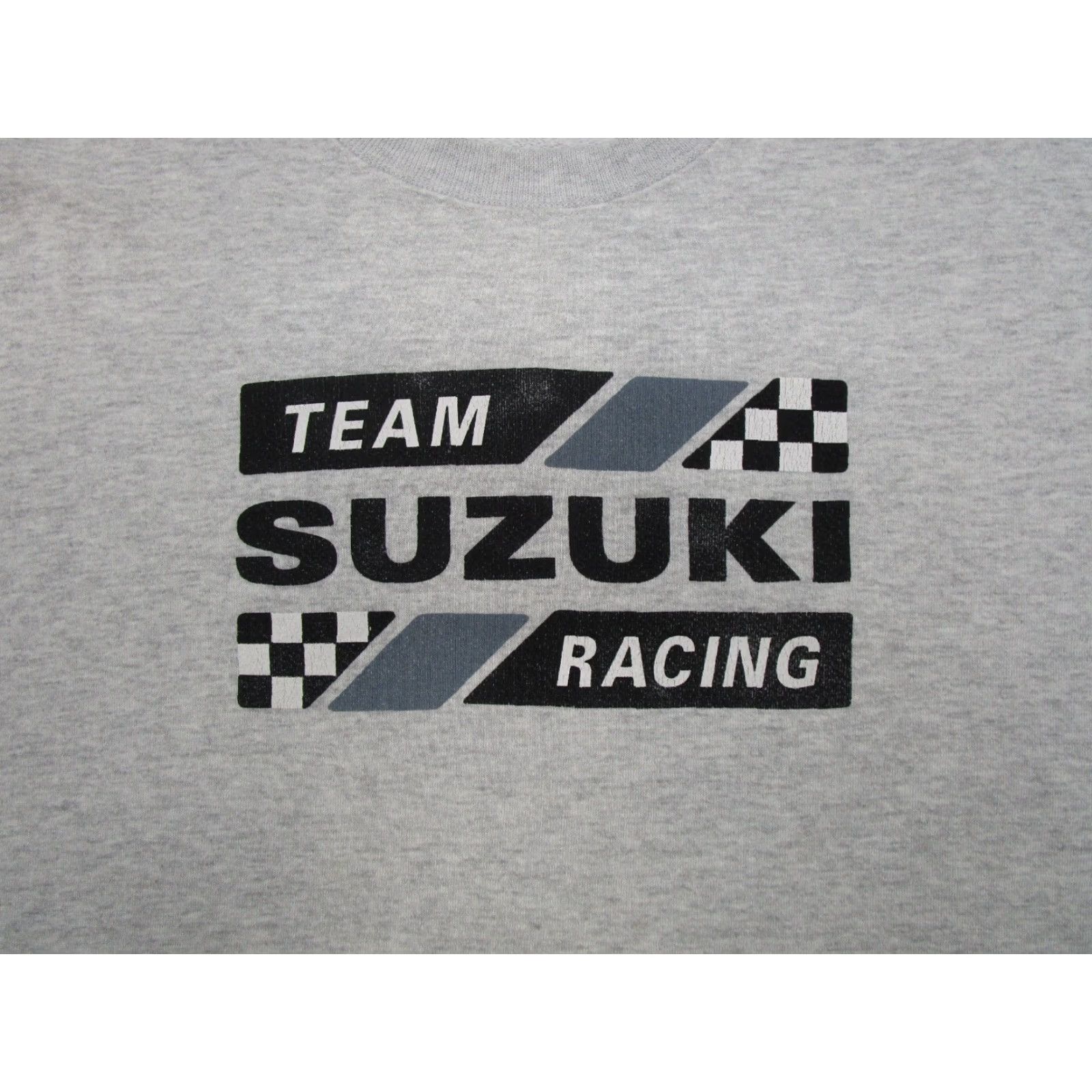 VINTAGE Suzuki Sweatshirt Mens Size 2XL Gray Racing 1990s Checkered Flag Hooded Pullover Sports Crew Neck (All Seasons)