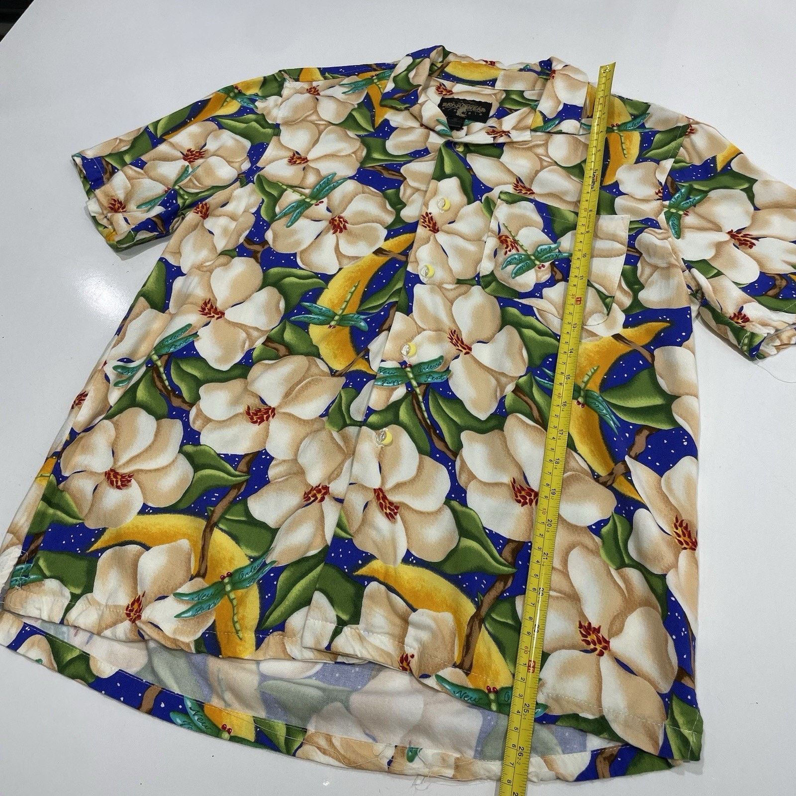 Reyn Spooner Bayou Wear Shirt Men’s S Magnolia Dragonfly Jazz Fest Rayon Size US S / EU 44-46 / 1 - 5 Thumbnail
