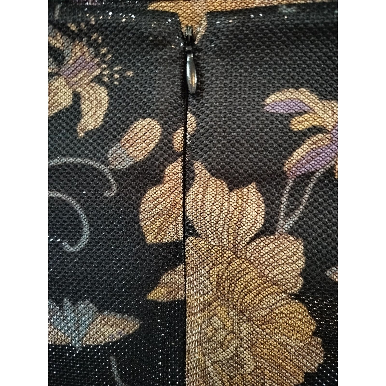 Other Eci New York Floral Mesh Pencil Skirt Black Beige Size 10 Size 32" / US 10 / IT 46 - 6 Thumbnail