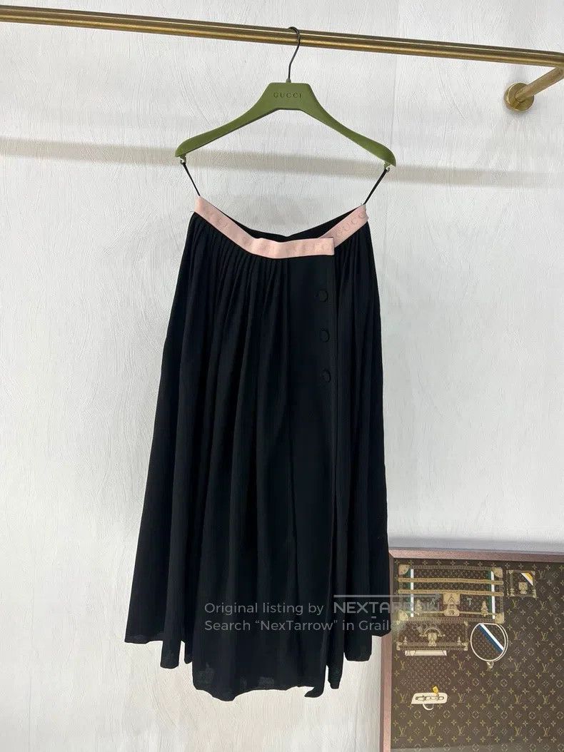 Gucci Gucci Waist letter logo woollen half-length skirt Size 25" / US 0 / IT 36 - 1 Thumbnail