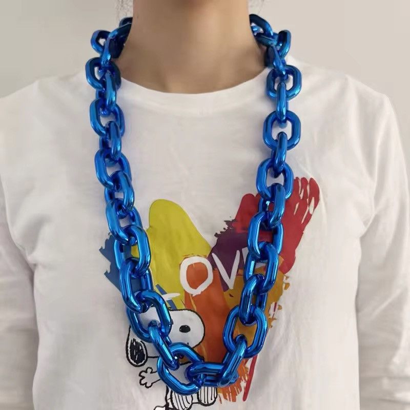 Jewelry × Vintage Hip-hop imitation necklace bar acrylic chain UV Size ONE SIZE - 2 Thumbnail