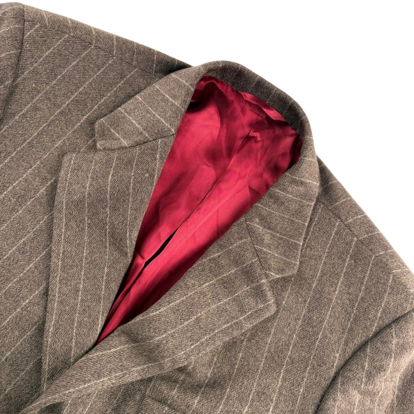 Other Bespoke Custom Men’s 100% Cashmere Chalk Striped Blazer Jack Size 48R - 1 Thumbnail
