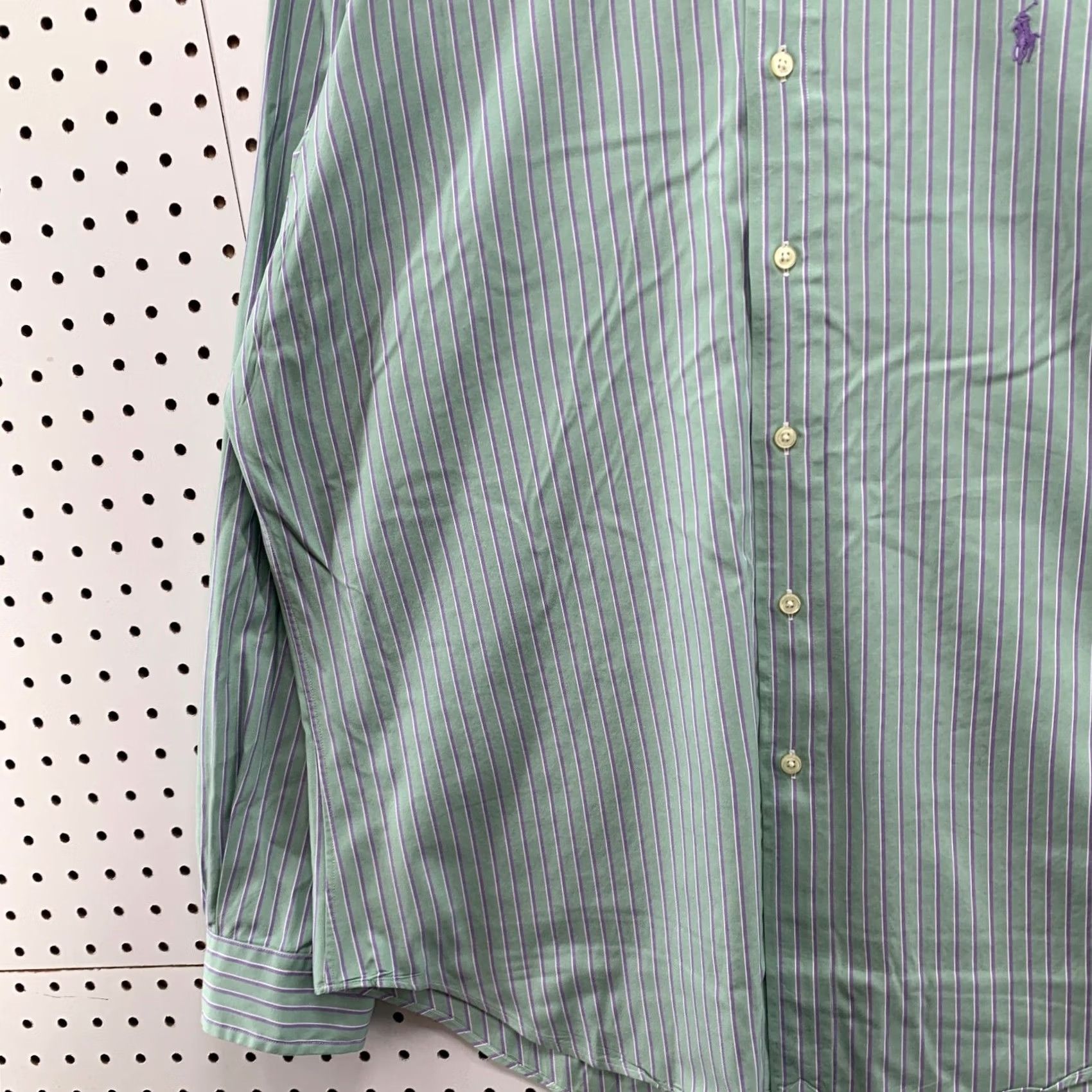 Polo Ralph Lauren Polo Ralph Lauren Shirt Men XL Green Purple Striped Button-Down 16.5 34/35 Classic Fit Size US XL / EU 56 / 4 - 3 Thumbnail