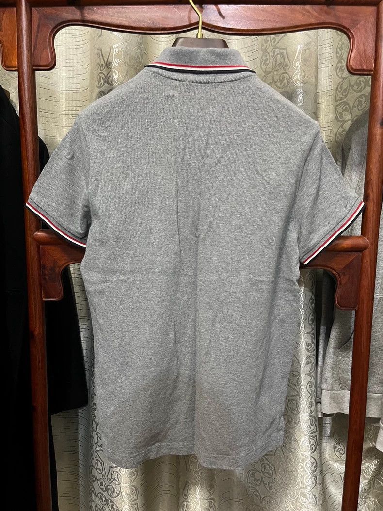 Moncler Moncler Moncler Men's Gray Polo Shirt with Color Stripes-2 Size US S / EU 44-46 / 1 - 2 Thumbnail