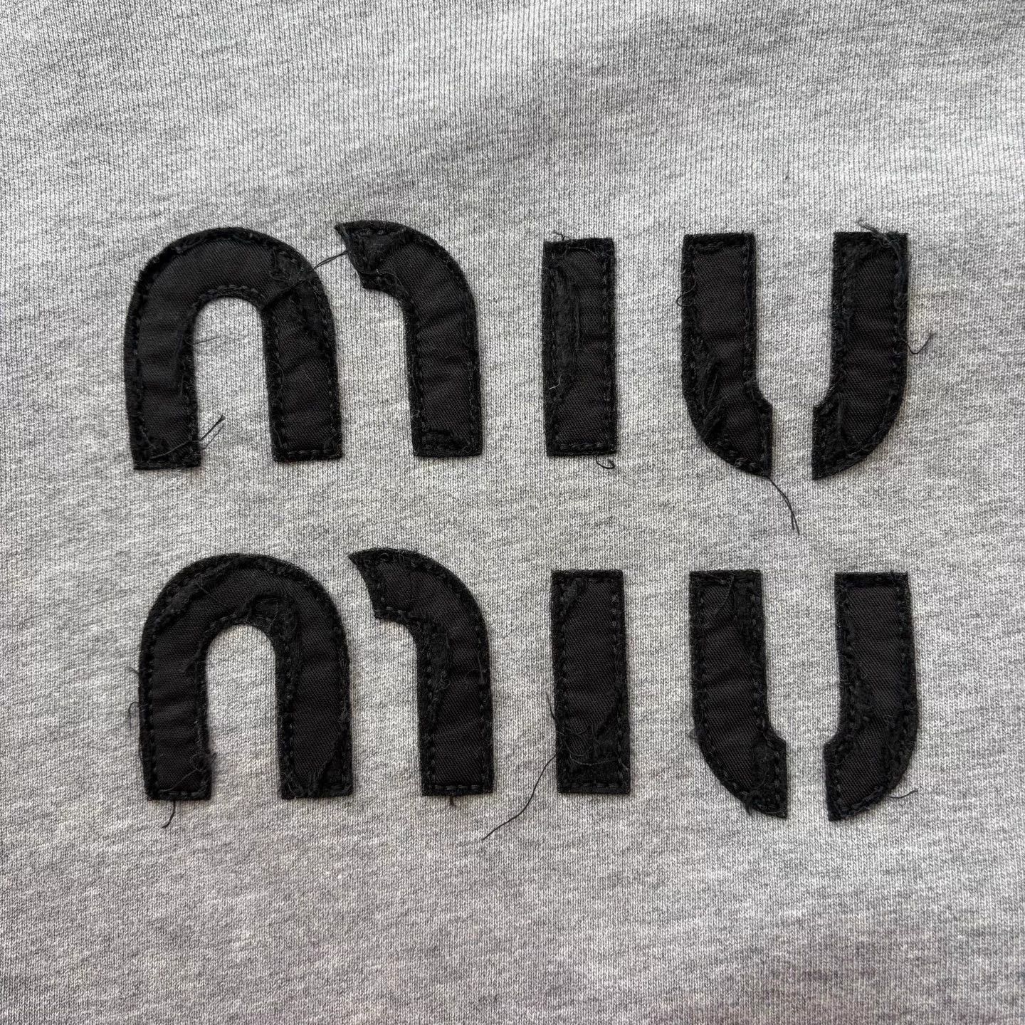 Miu Miu MIU MIU Gray Frayed Embroidered LS Sweatshirt S Size S / US 4 / IT 40 - 4 Thumbnail