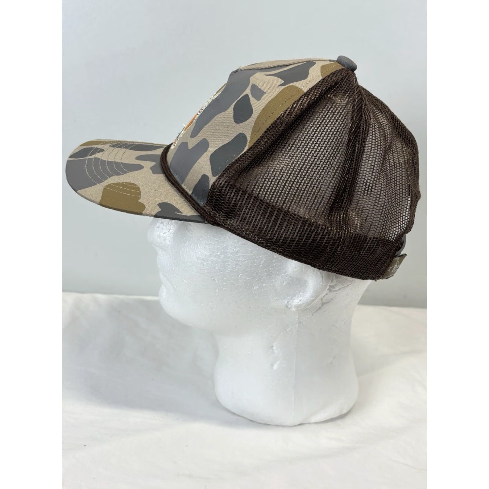 Vintage Burlebo Baseball Cap Hat - Duck Camouflage Trucker Snapback Adjustable One Size Men Hunting Cap Brown with Rope Size ONE SIZE - 3 Thumbnail