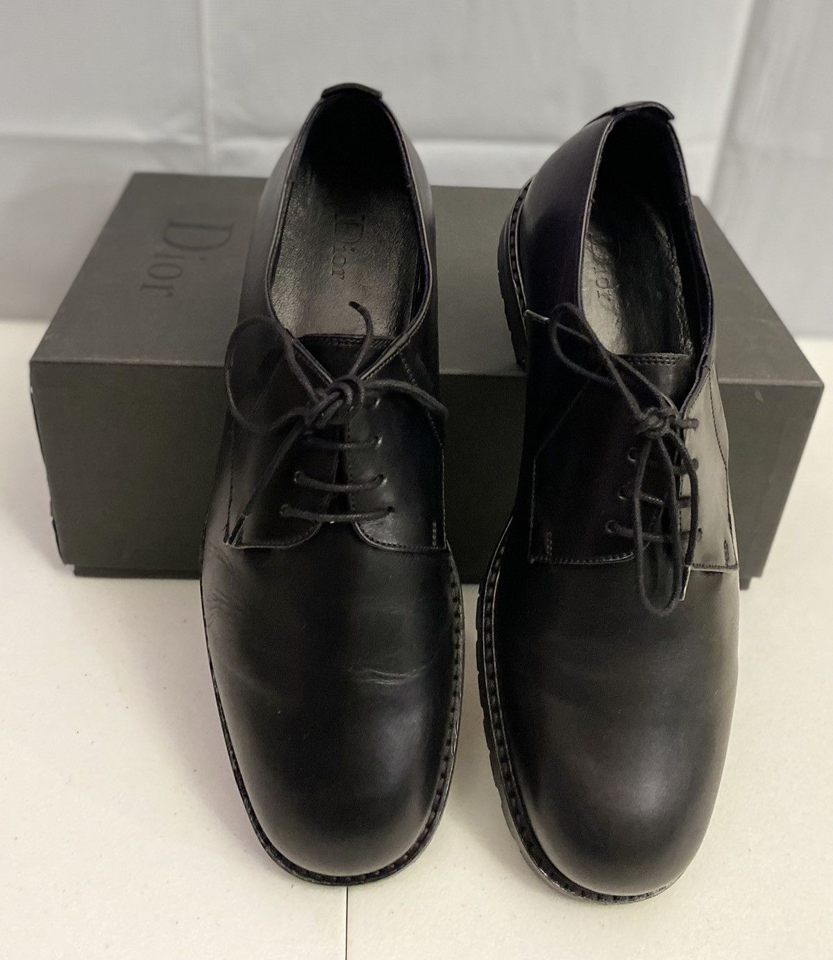 Dior Dior 🇮🇹 Black Derby Calfskin Commando Lug Sole 10 43 New Size US 10 / EU 43 - 6 Thumbnail