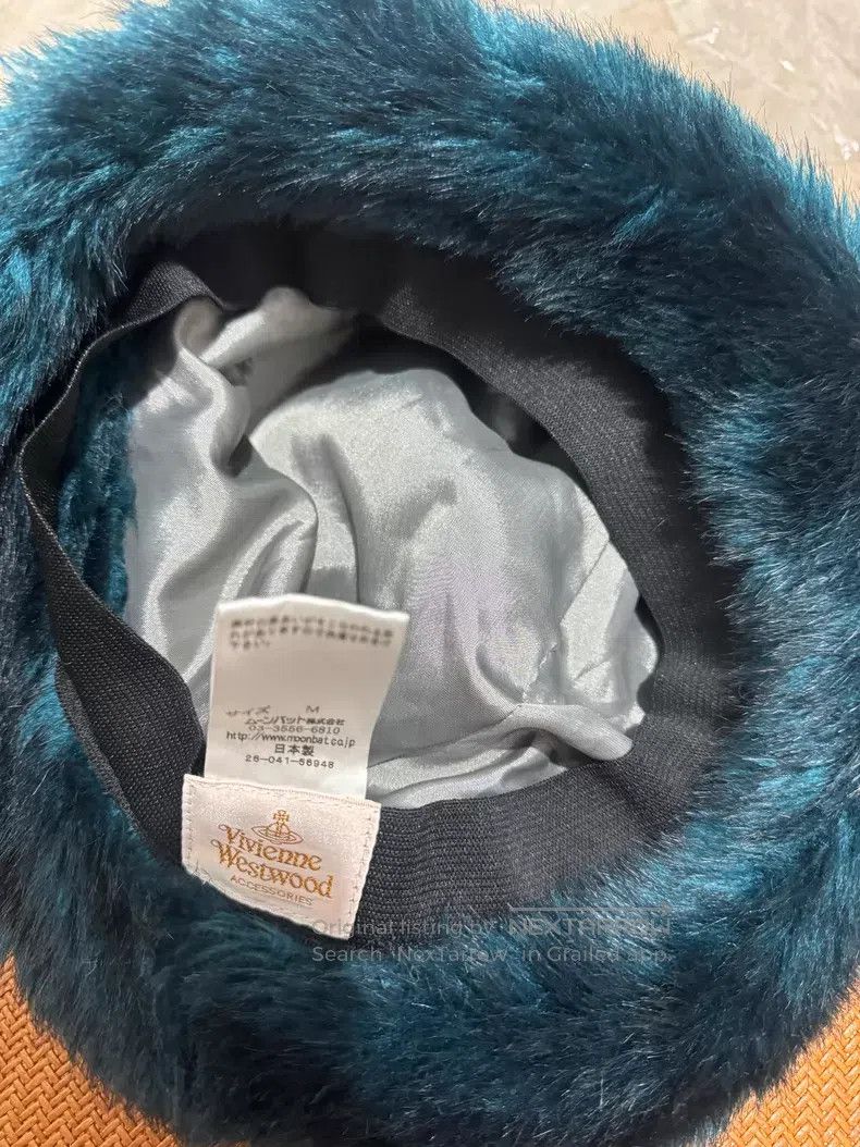 Vivienne Westwood Vivienne Westwood Peacock blue plush hat Size ONE SIZE - 4 Thumbnail
