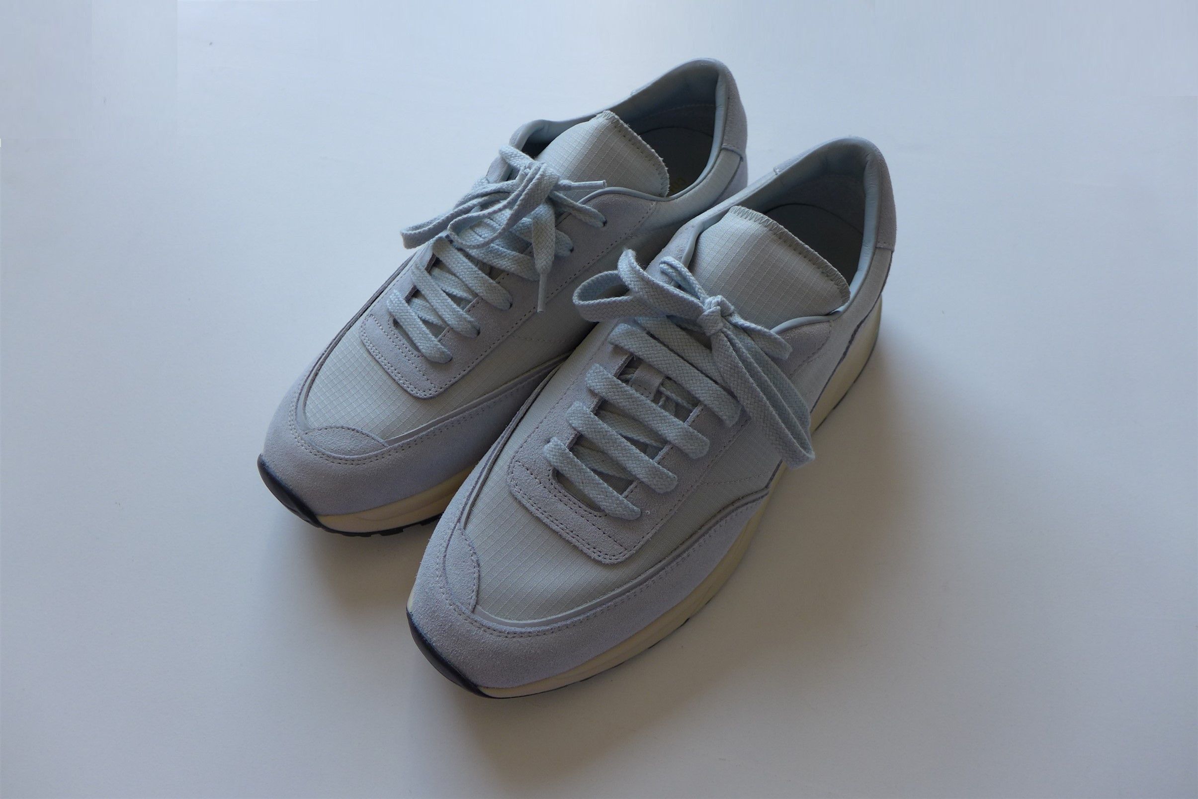 image of Common Projects Track 80 Sneakers - Grey Suede & Ripstop, Men's