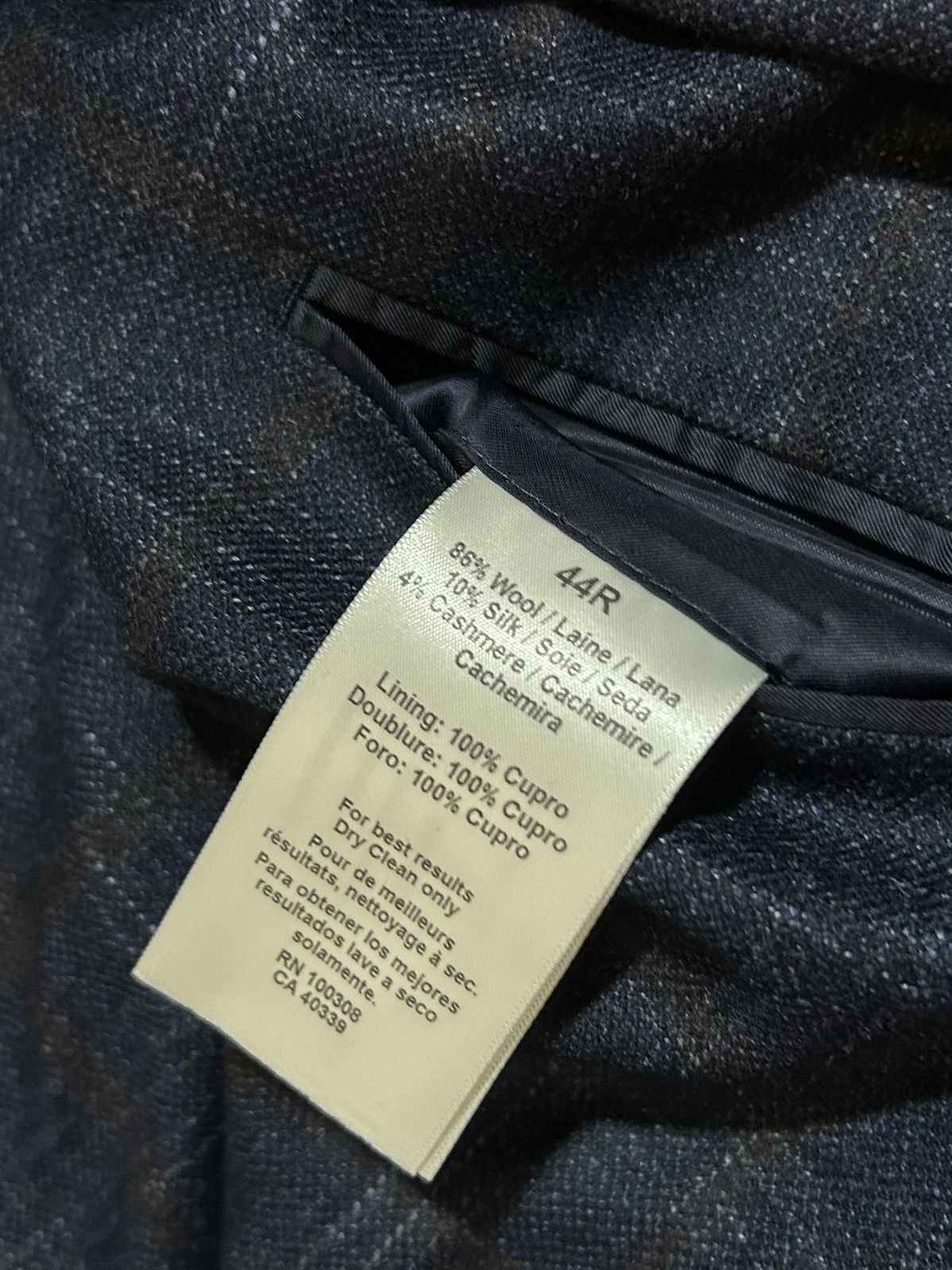Peter Millar Peter Millar Navy Windowpane Plaid Jacket Sport Coat 44R Size 44R - 7 Thumbnail