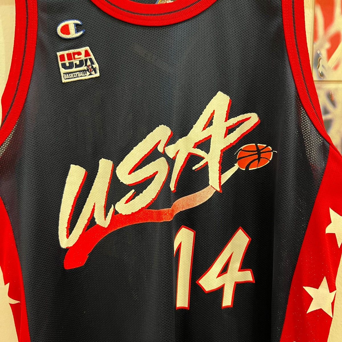 Champion × NBA × Vintage Vintage USA Dream Team Road 96 Robinson #14 Champion Jersey Size US L / EU 52-54 / 3 - 3 Thumbnail