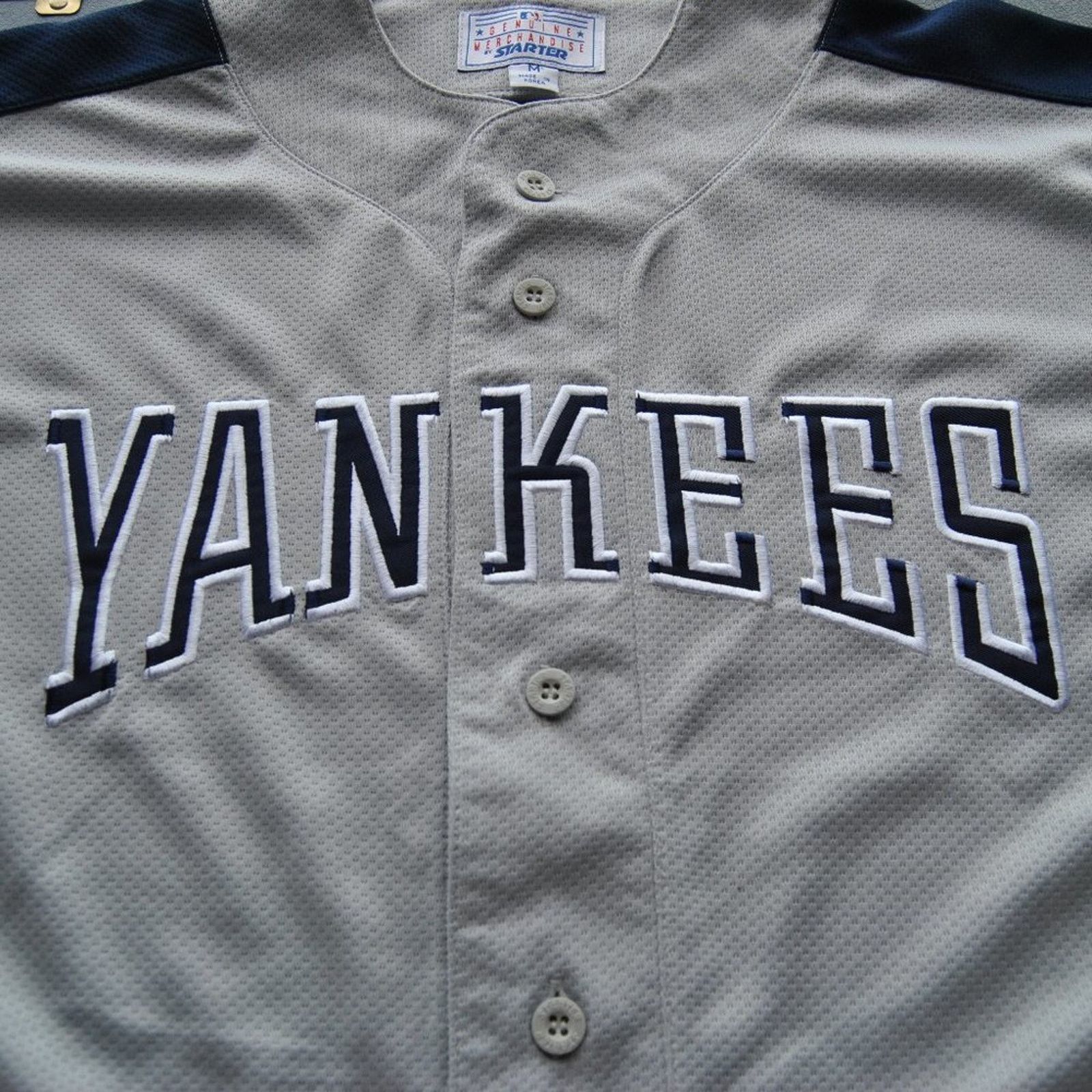 Starter New York Yankees Vintage Medium Gray & Blue Starter Jersey Size US M / EU 48-50 / 2 - 2 Thumbnail