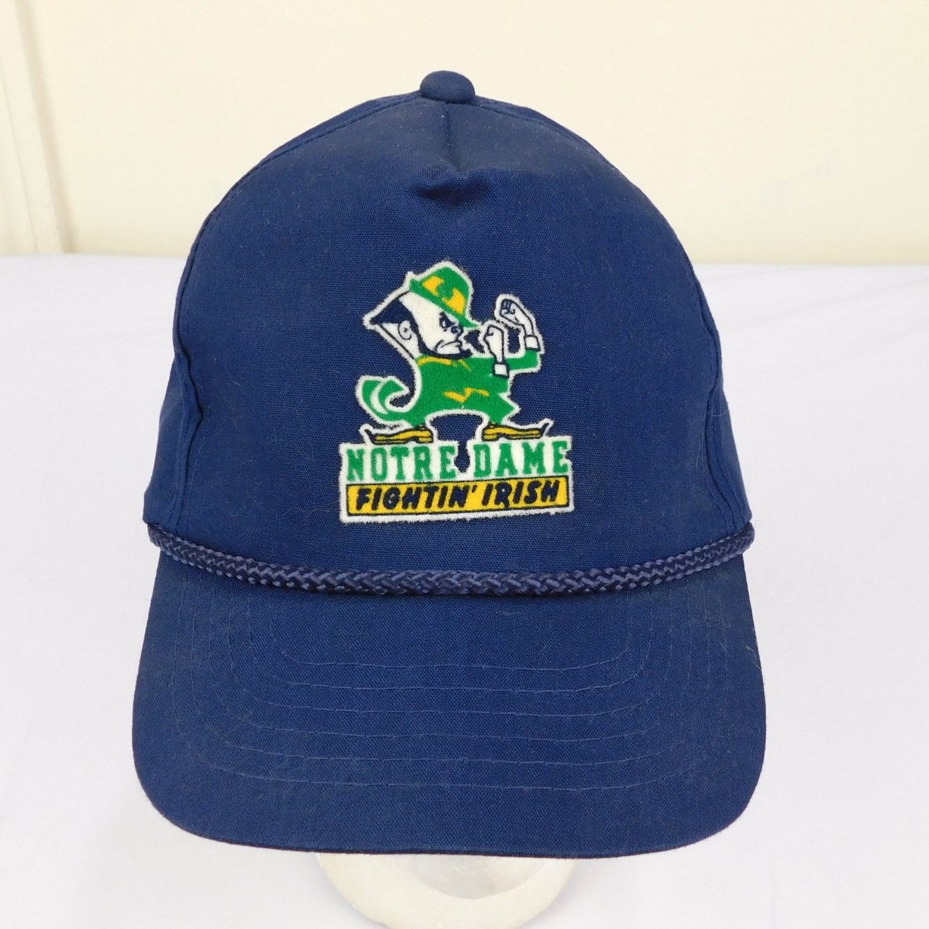 NCAA 80s Notre Dame Fightin' Irish Rope Brim Snapback Hat Size ONE SIZE - 1 Thumbnail