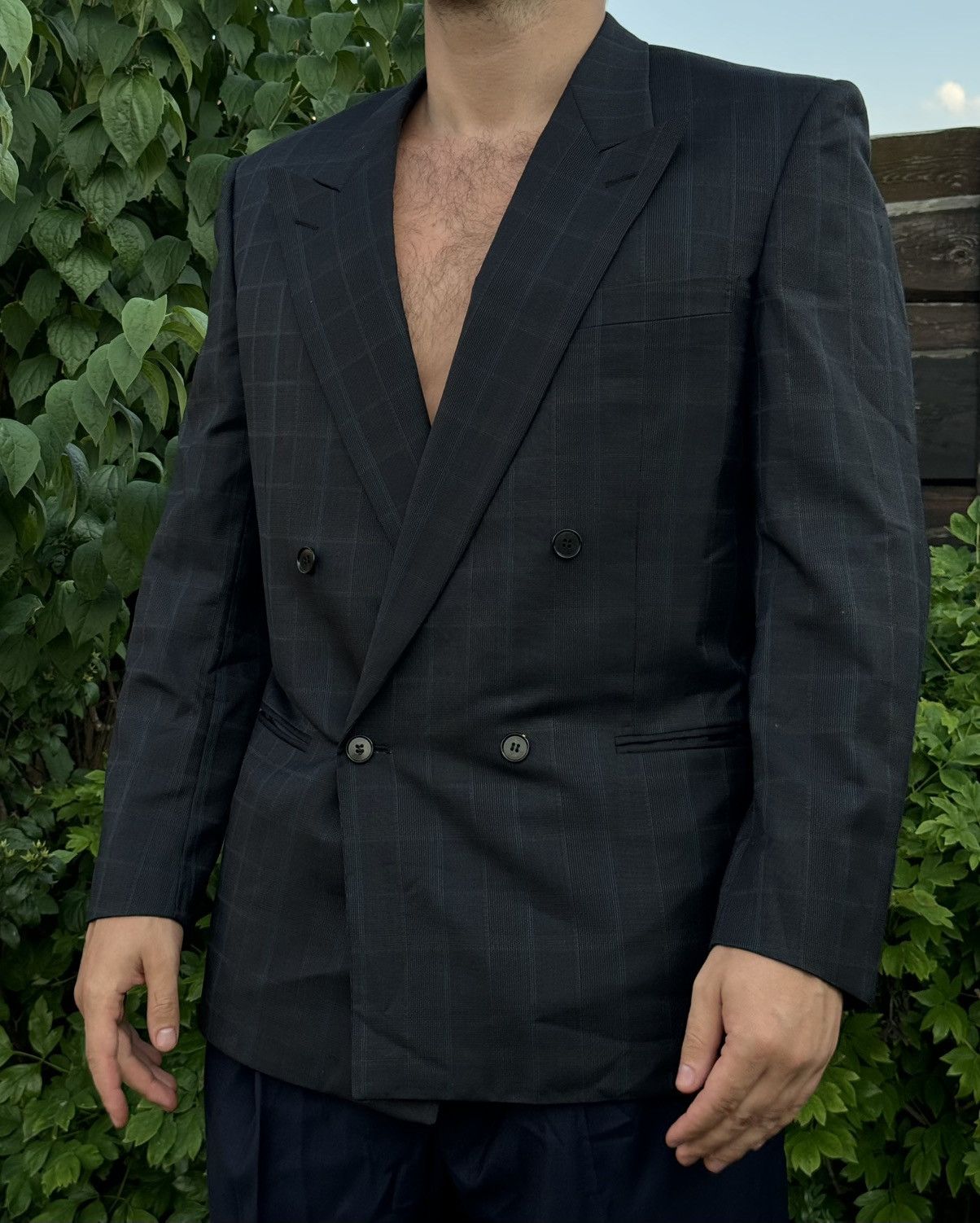 Missoni Missoni Uomo Gray Double Breasted Blazer Lin and wool Size 40R - 1 Thumbnail