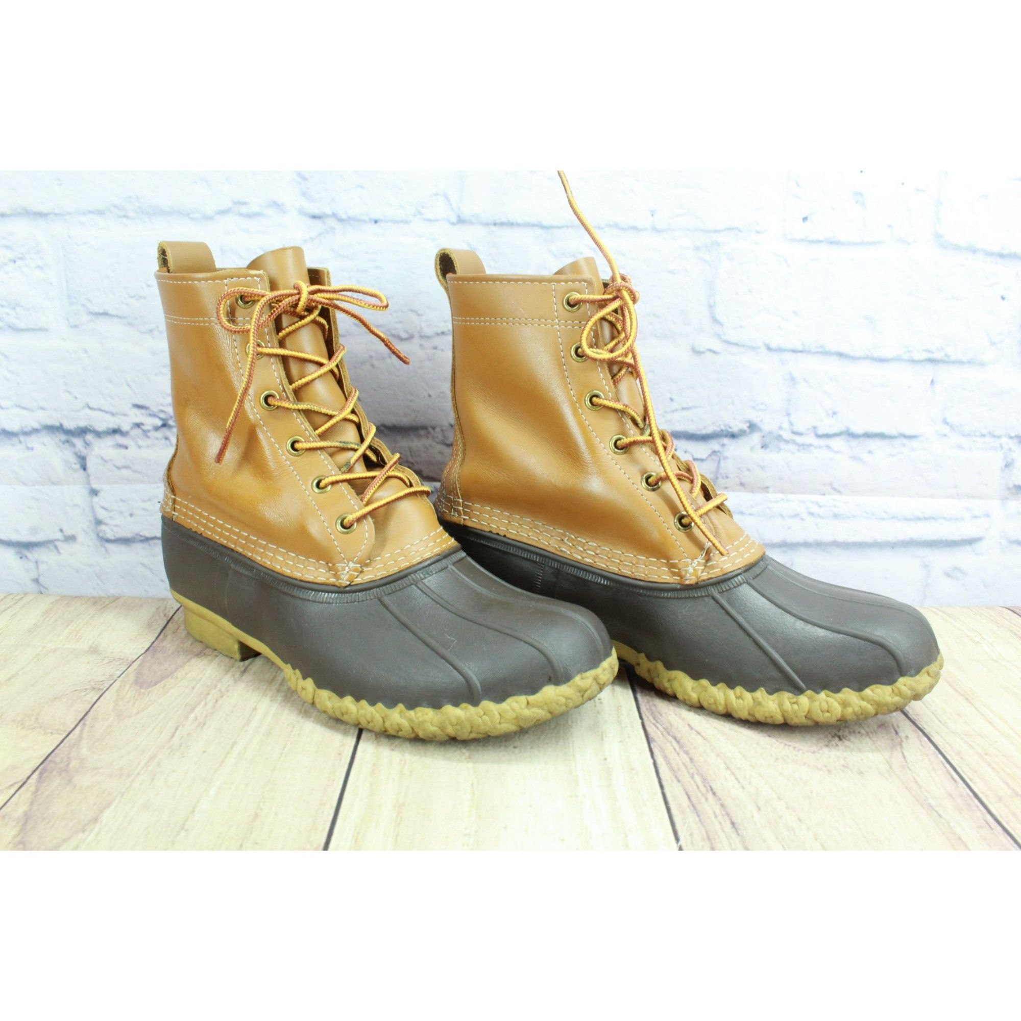 L.L. Bean LL Bean 8" Brown Leather Lace-Up Duck Boots Women's Size 7 Size US 7 / IT 37 - 3 Thumbnail