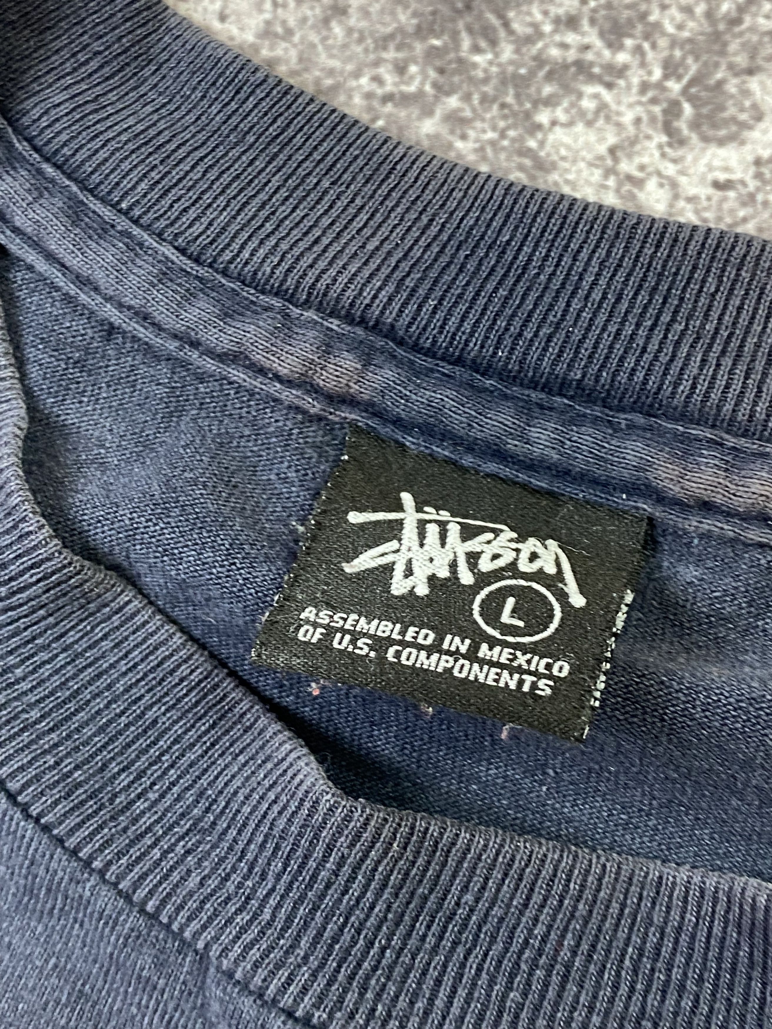 Stussy × Vintage RARE Vintage 90s STUSSY Train Graphite Big Logo T Shirt Size US L / EU 52-54 / 3 - 5 Thumbnail